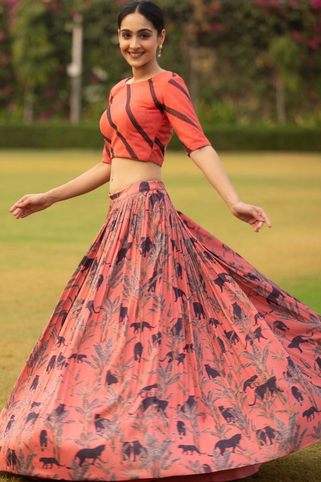 Printed Silk Blend Indowestern