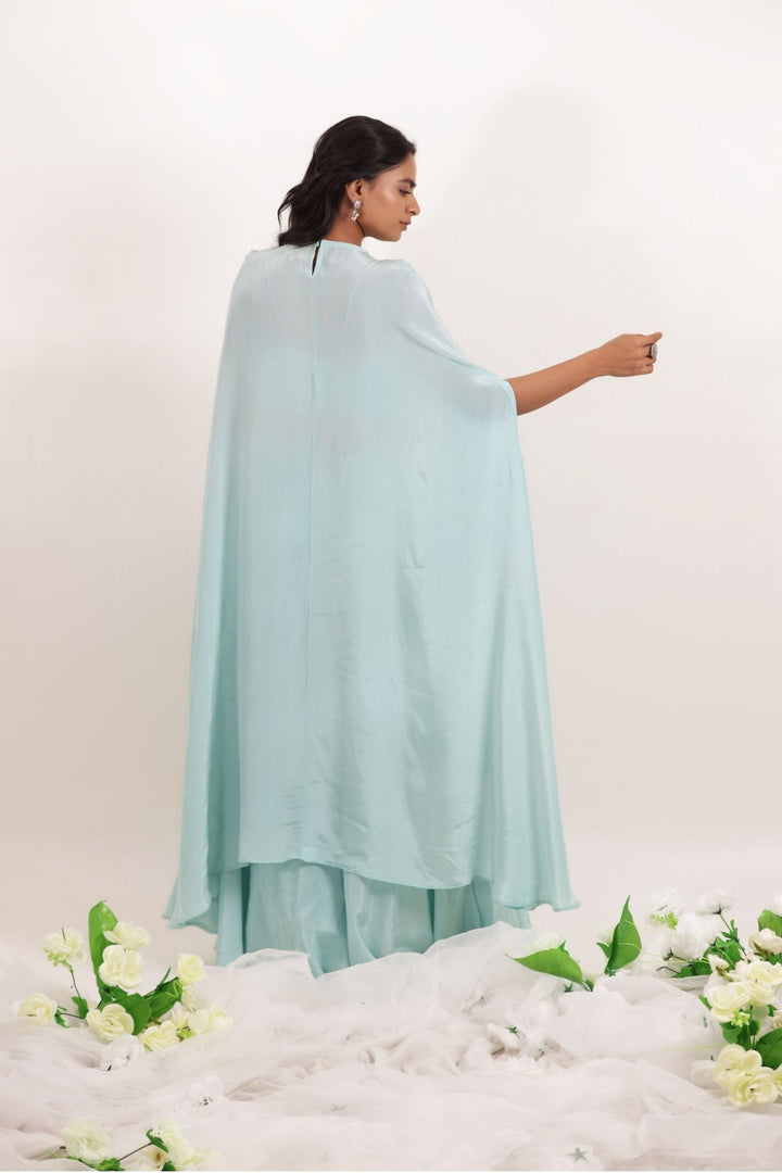 Embellished Chinon Indowestern with Pearl work