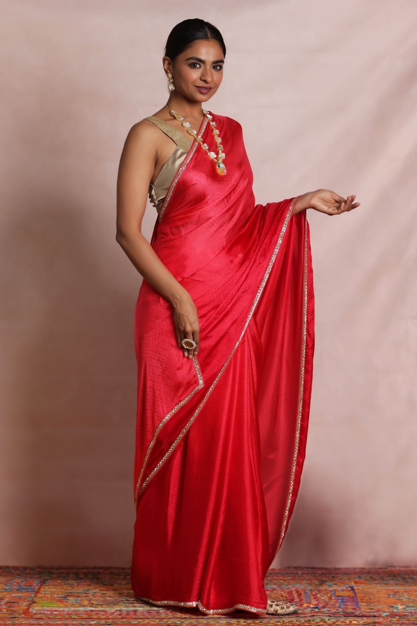 Silk Saree Embellished with Intricate Border Detailing