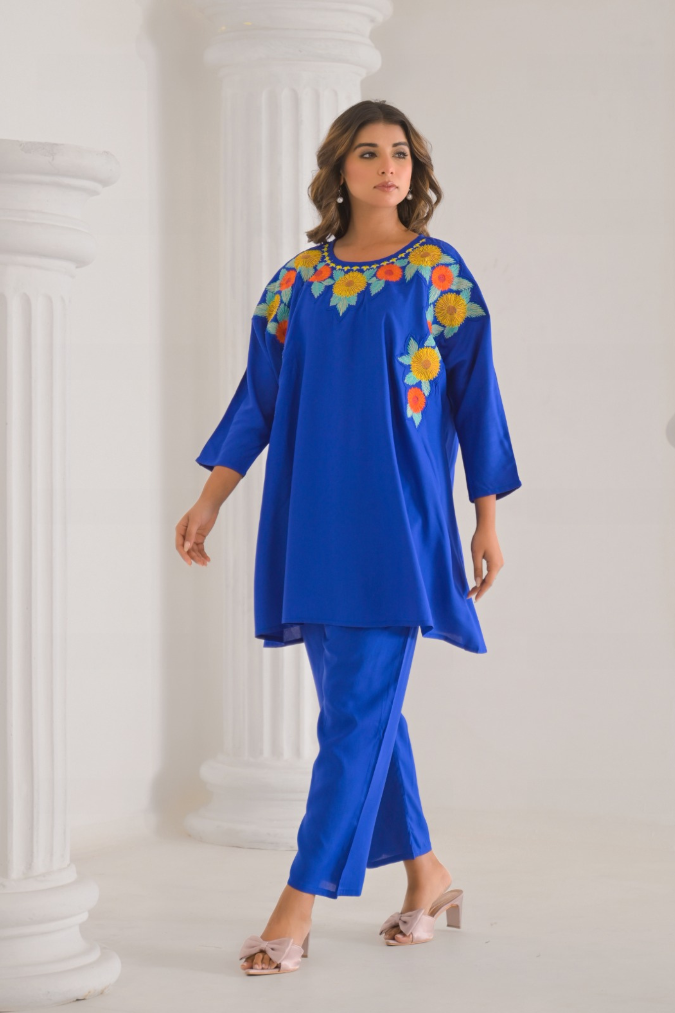 Pure Cotton Kurta Kurta Set Stitched with Thread work