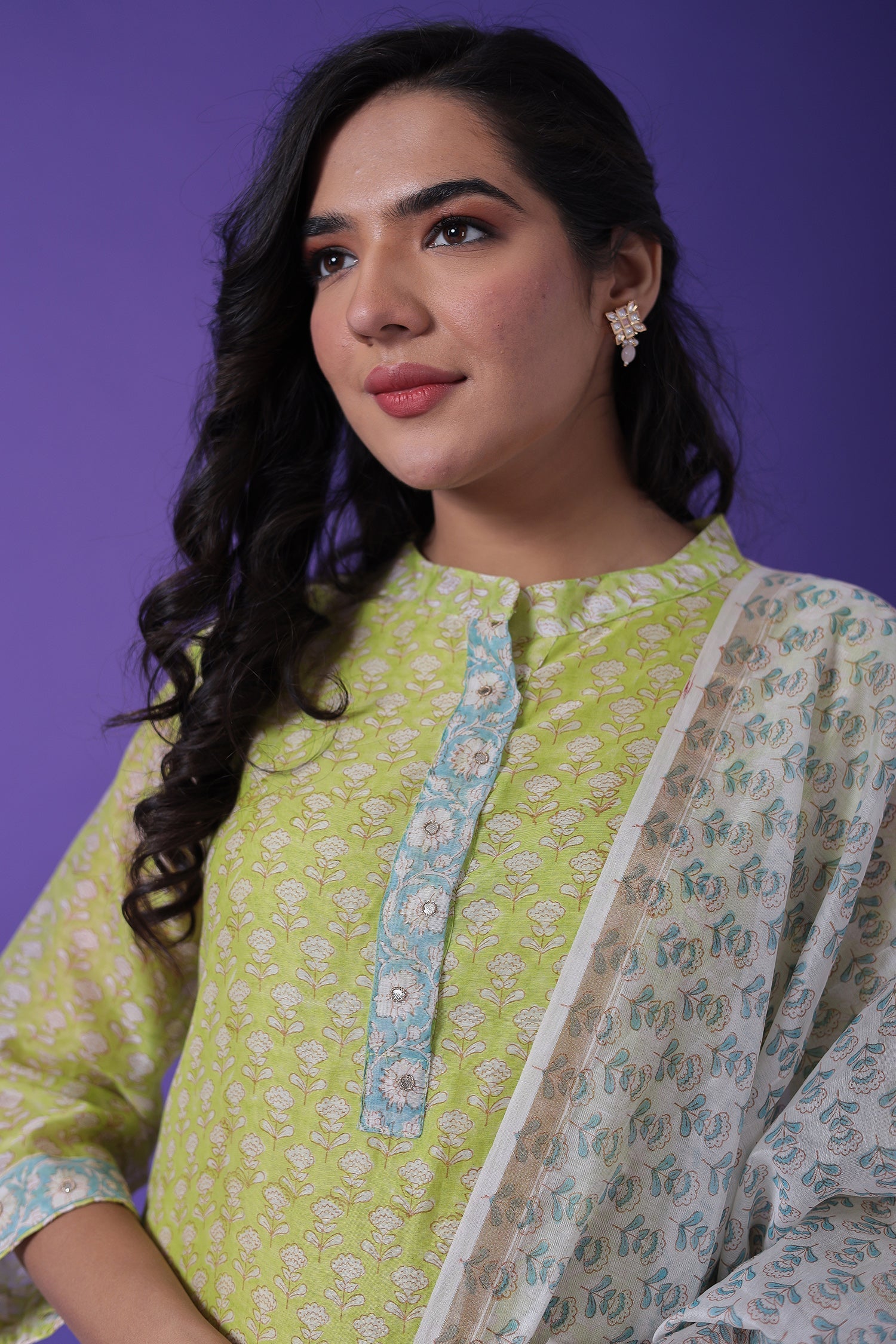 Printed Chanderi Straight Cut Suit