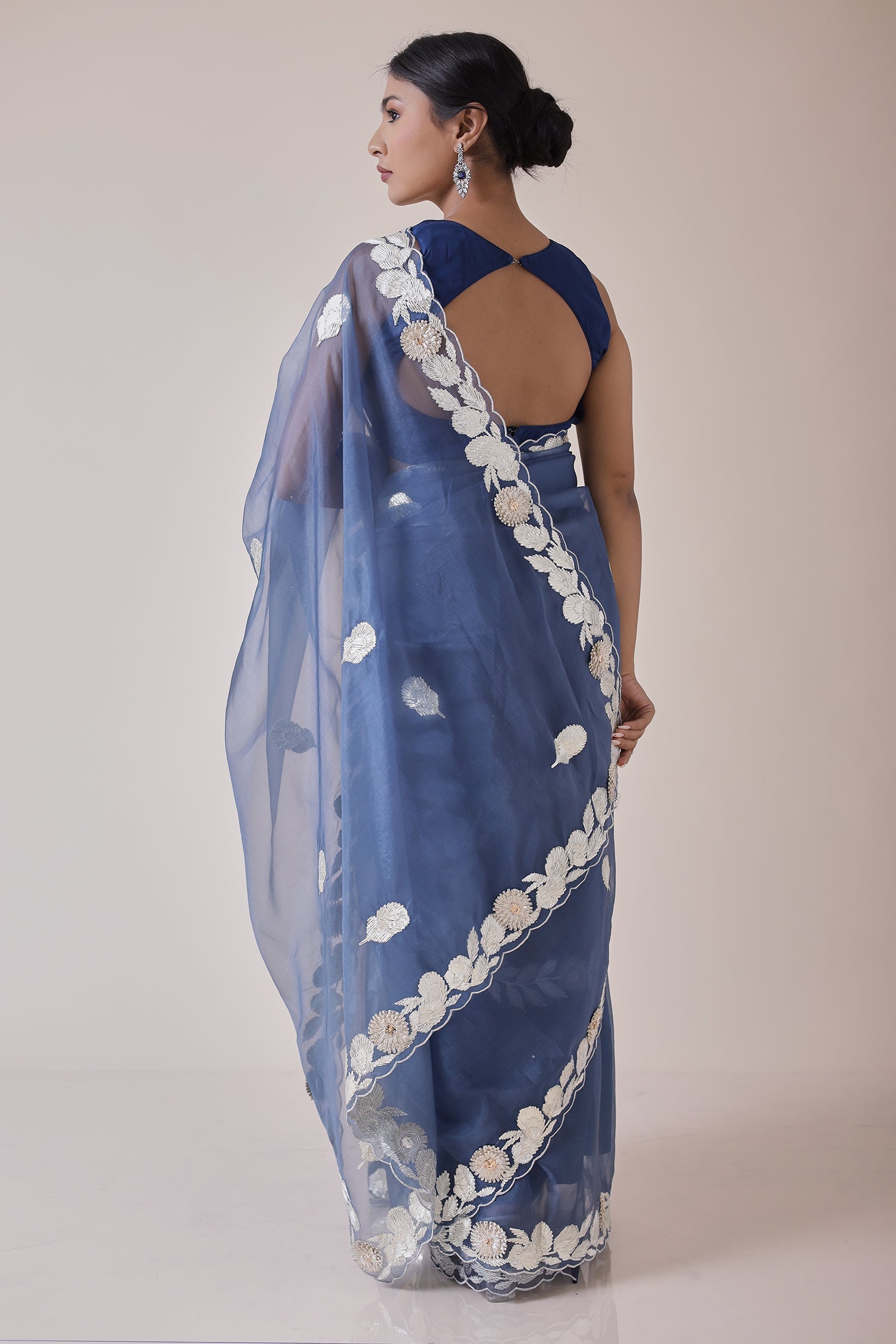 Exquisite Organza Saree Embroidered with Gota work