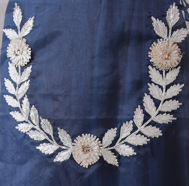 Exquisite Organza Saree Embroidered with Gota work