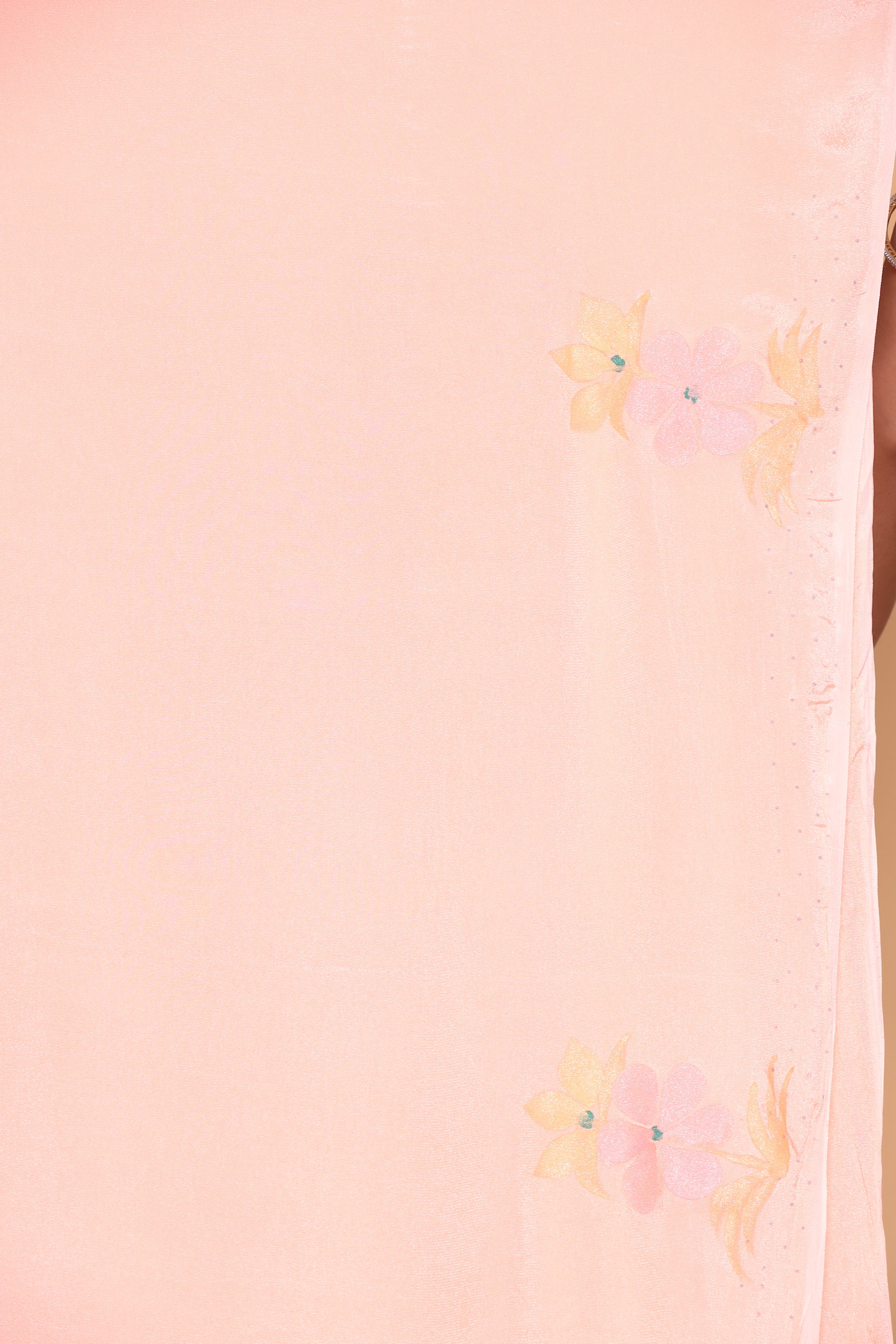 Foil Print Chiffon Saree with Swarovski work.