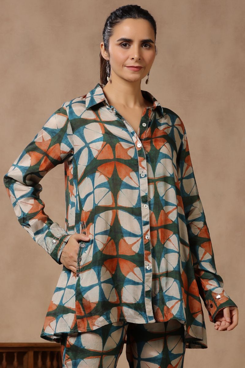 Printed Summer silk Co Ords Set