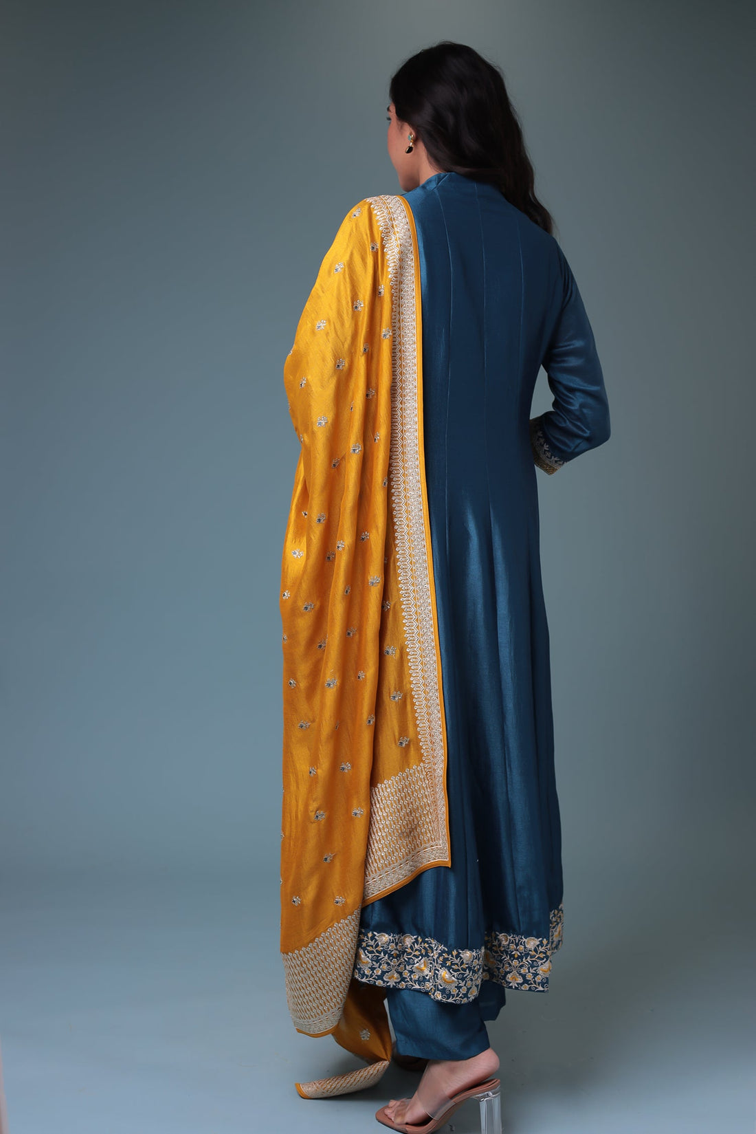 Silk Suit with Thread work.
