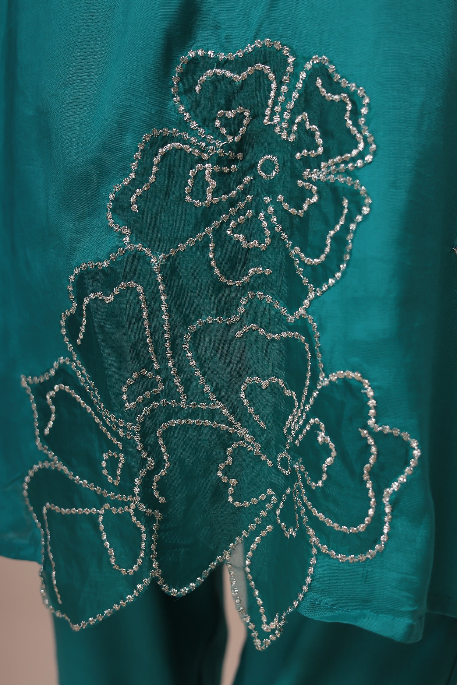 Embroidered Silk Blend Kurta Set with Sequins work