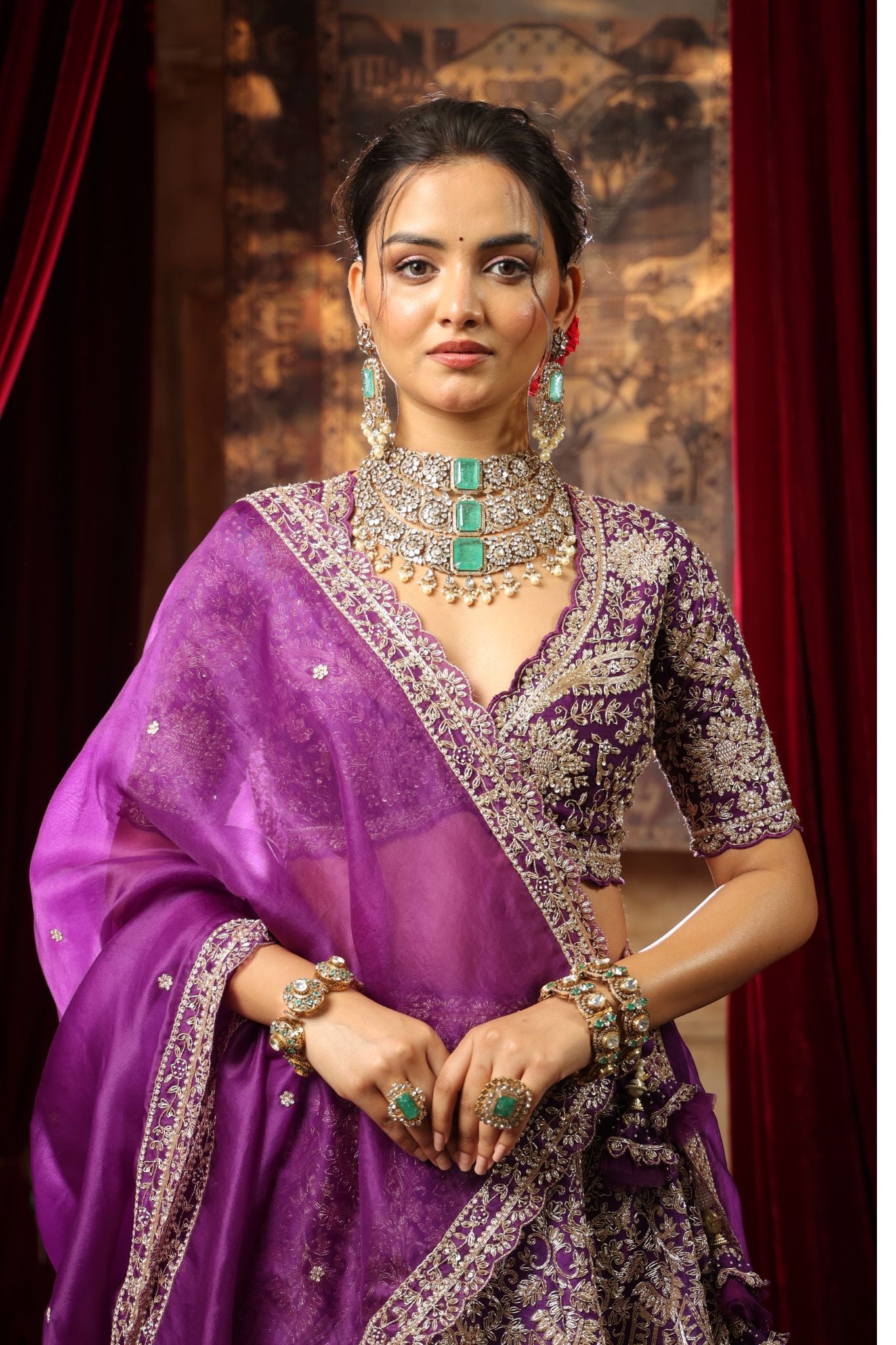 Exquisite Raw Silk Lehenga with Zardozi and Embroidered  work