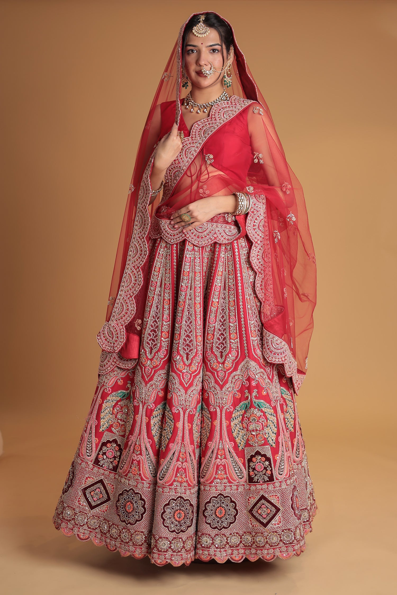 Silk Lehenga with Zardozi and Embroidered work