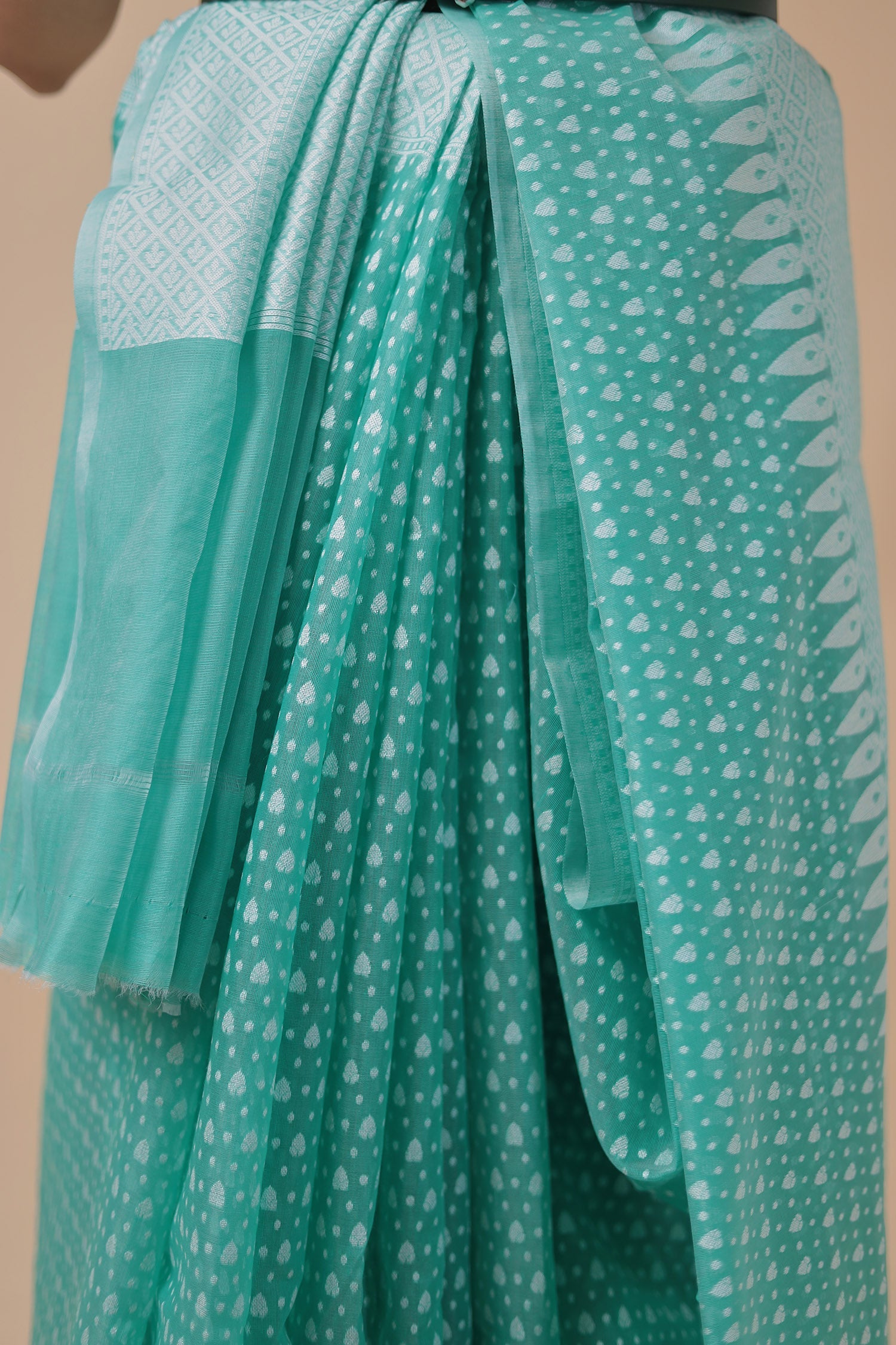 Woven Blended Handloom Cotton Chanderi Saree