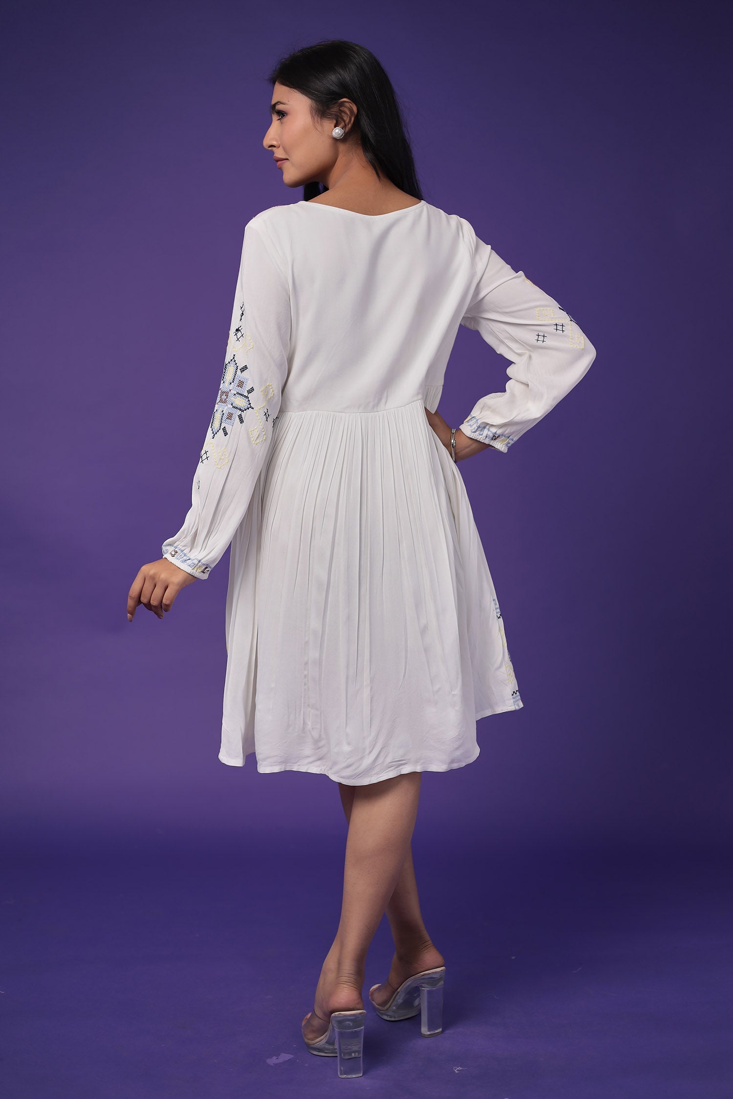 Cotton Dress with Embroidered work