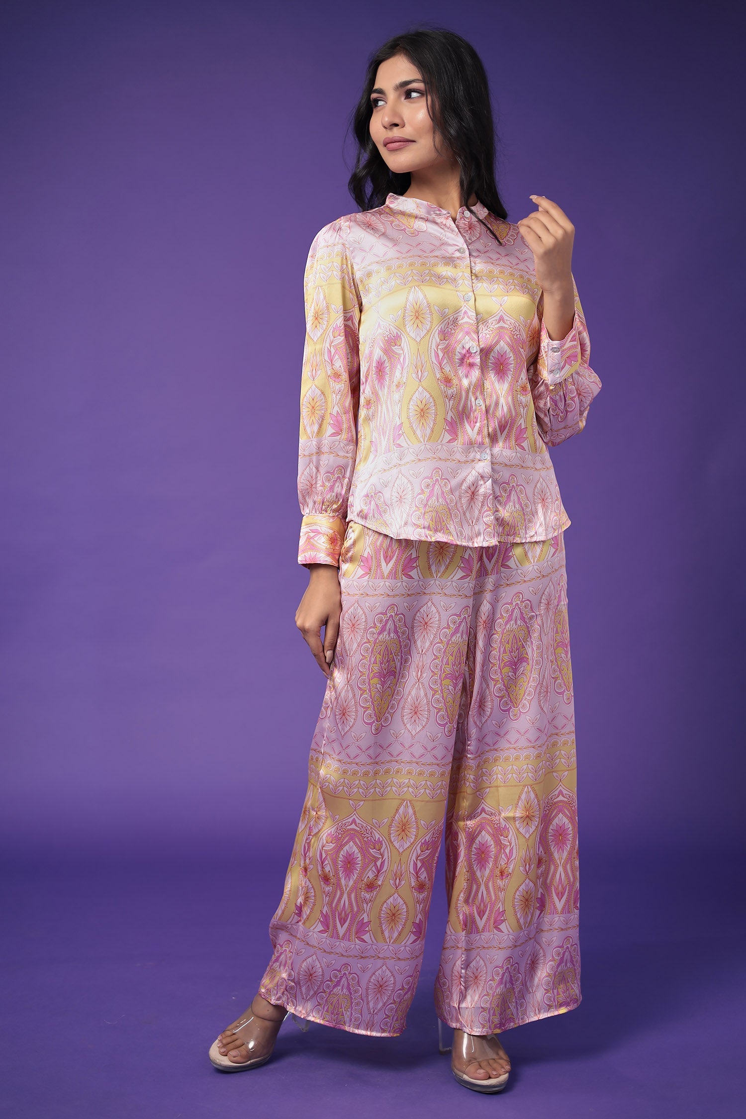 Printed Silk Blend Co Ords Set