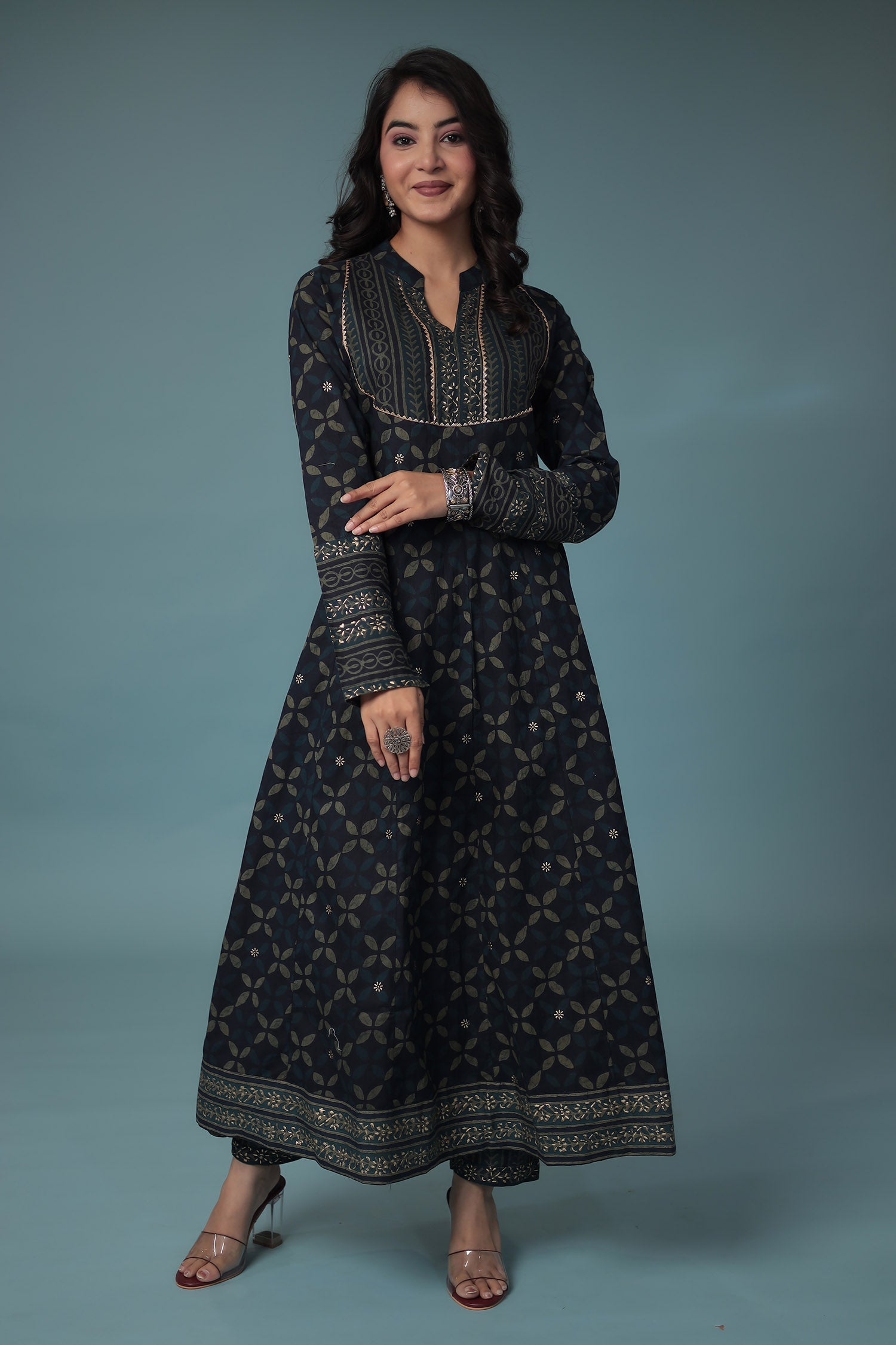 Printed Cotton Kurta Set Stitched