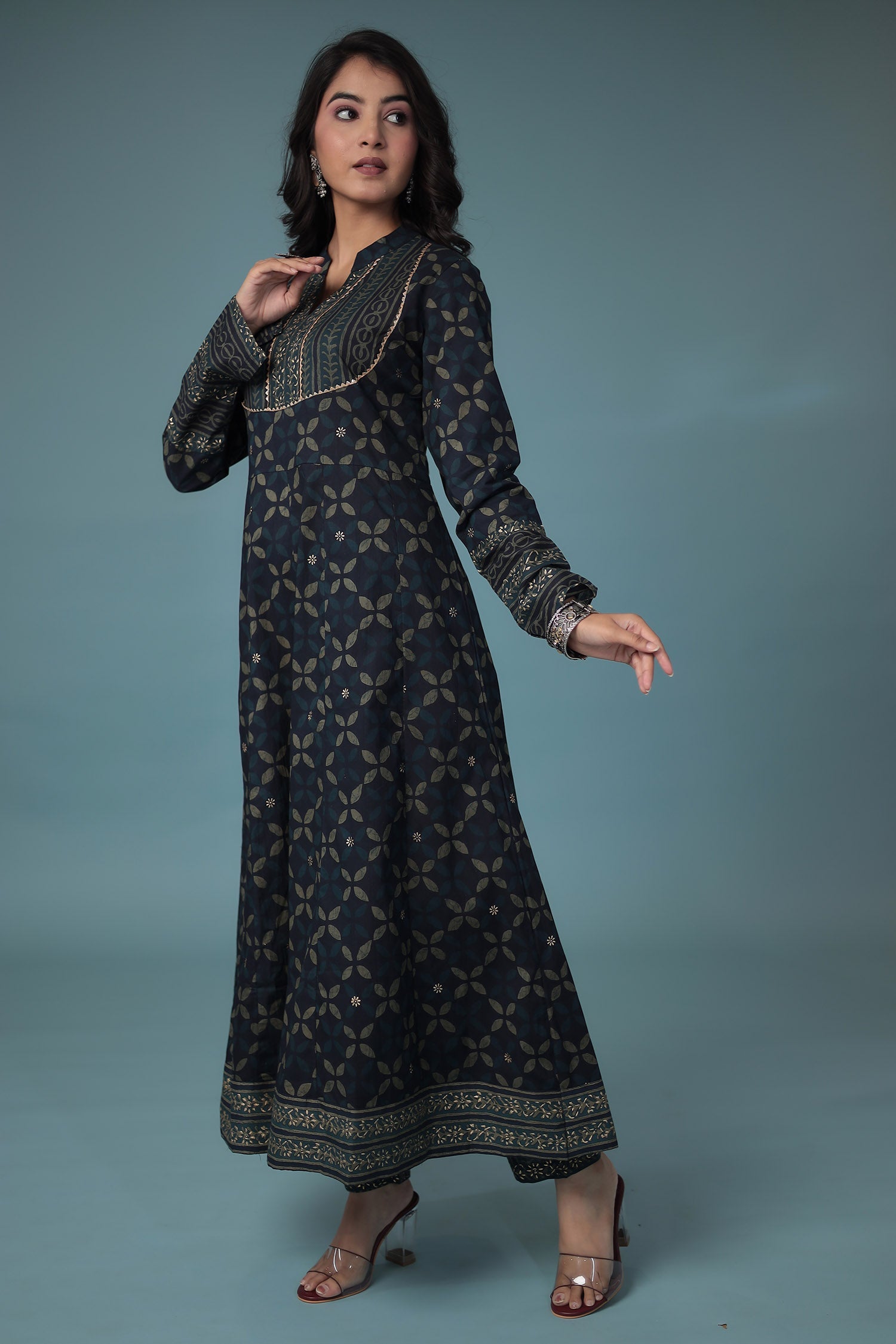 Printed Cotton Kurta Set Stitched