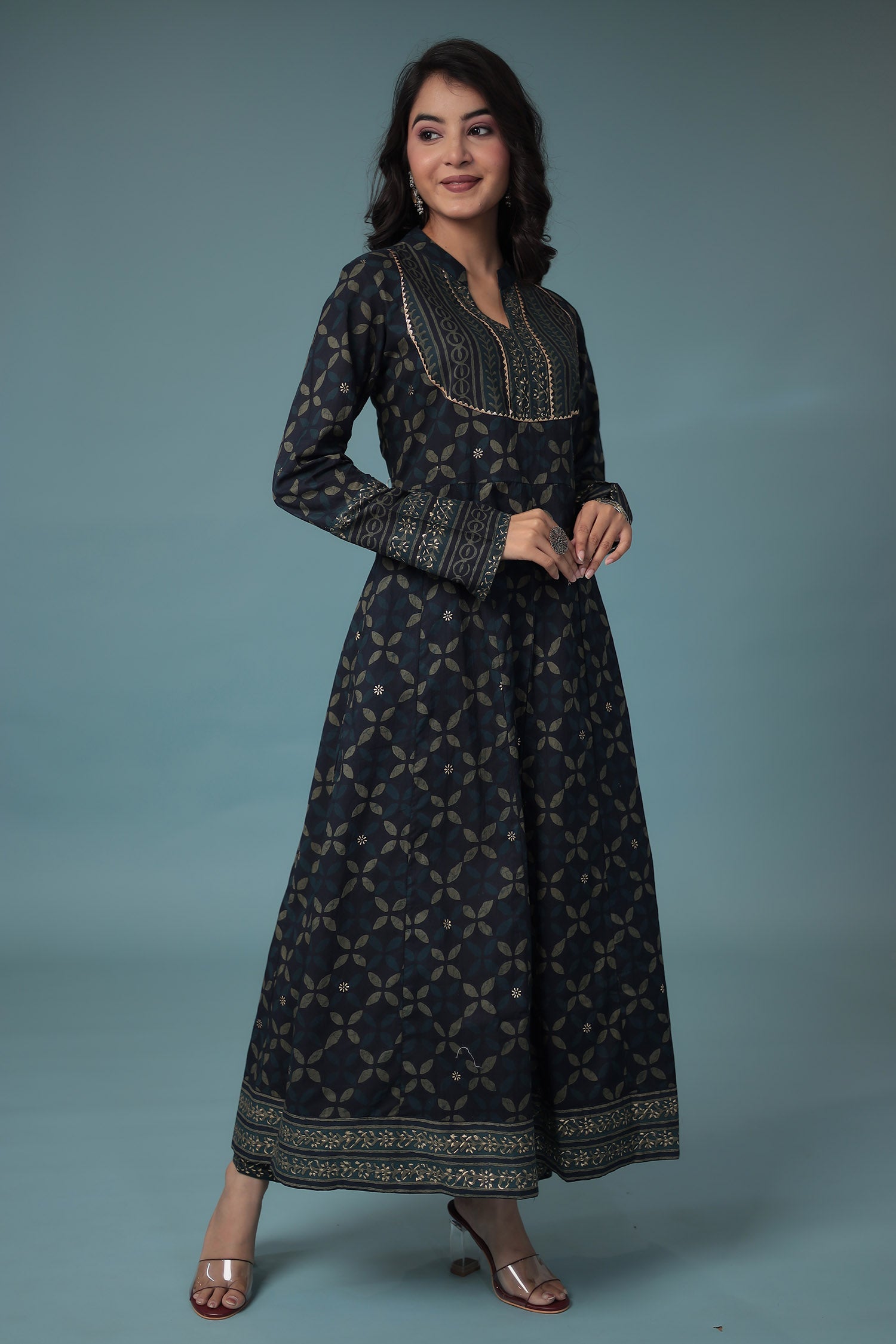 Printed Cotton Kurta Set Stitched