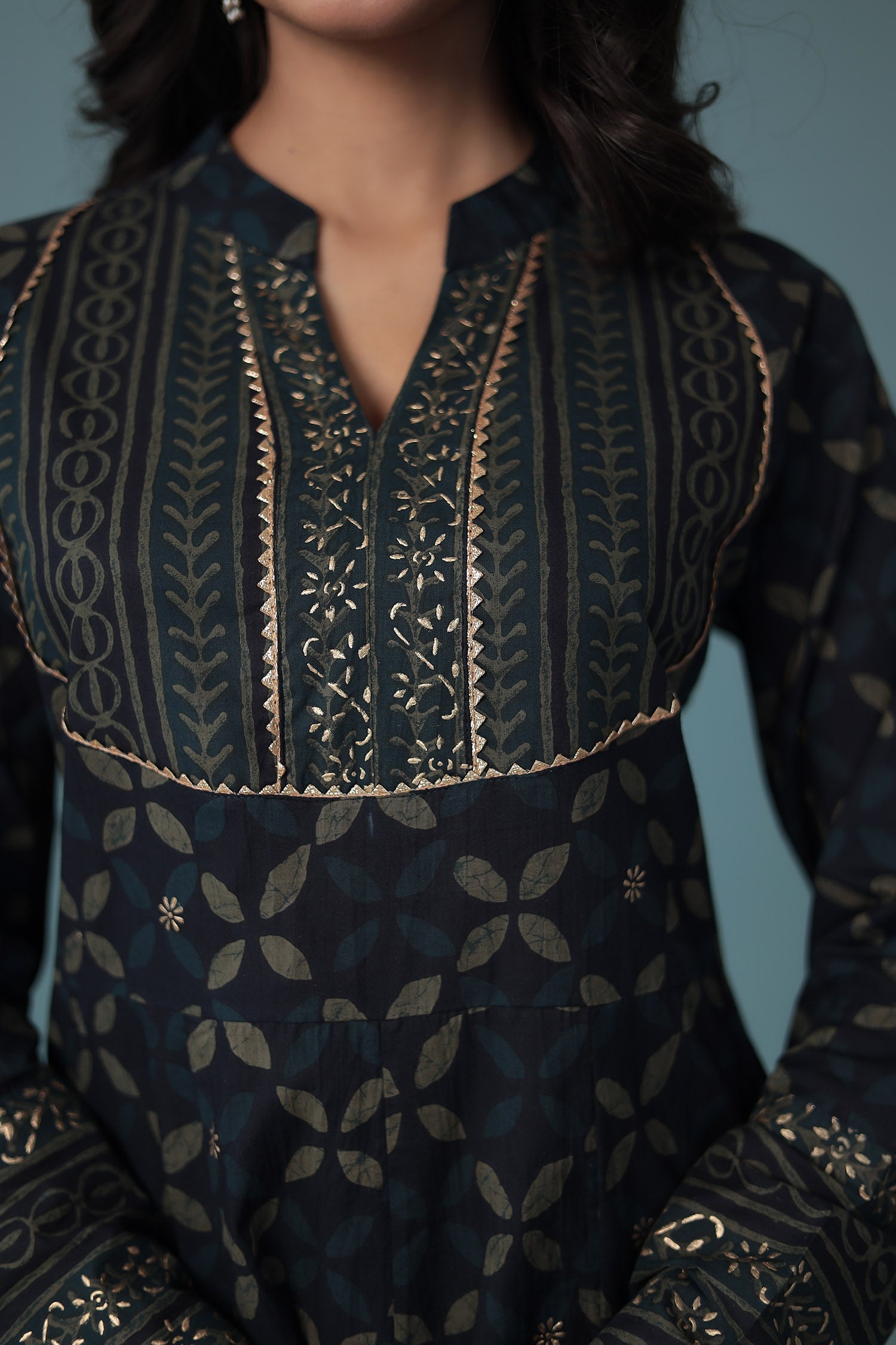 Printed Cotton Kurta Set Stitched