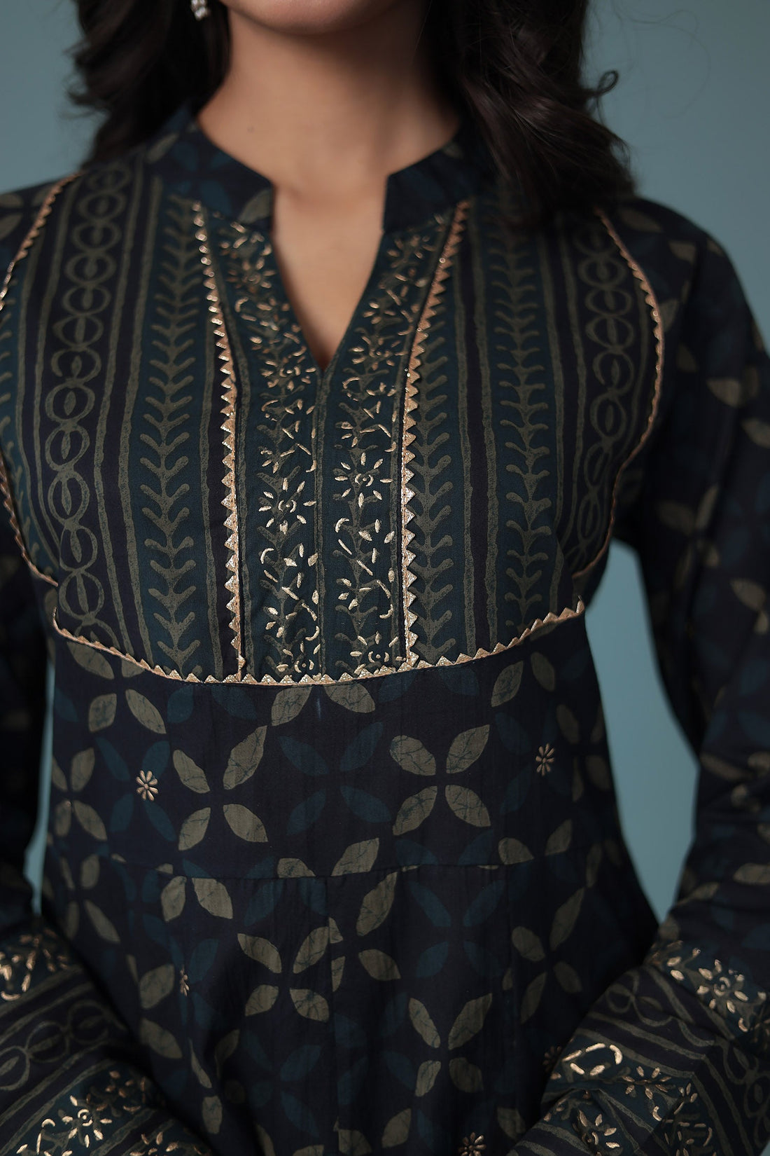 Printed Cotton Kurta Set Stitched
