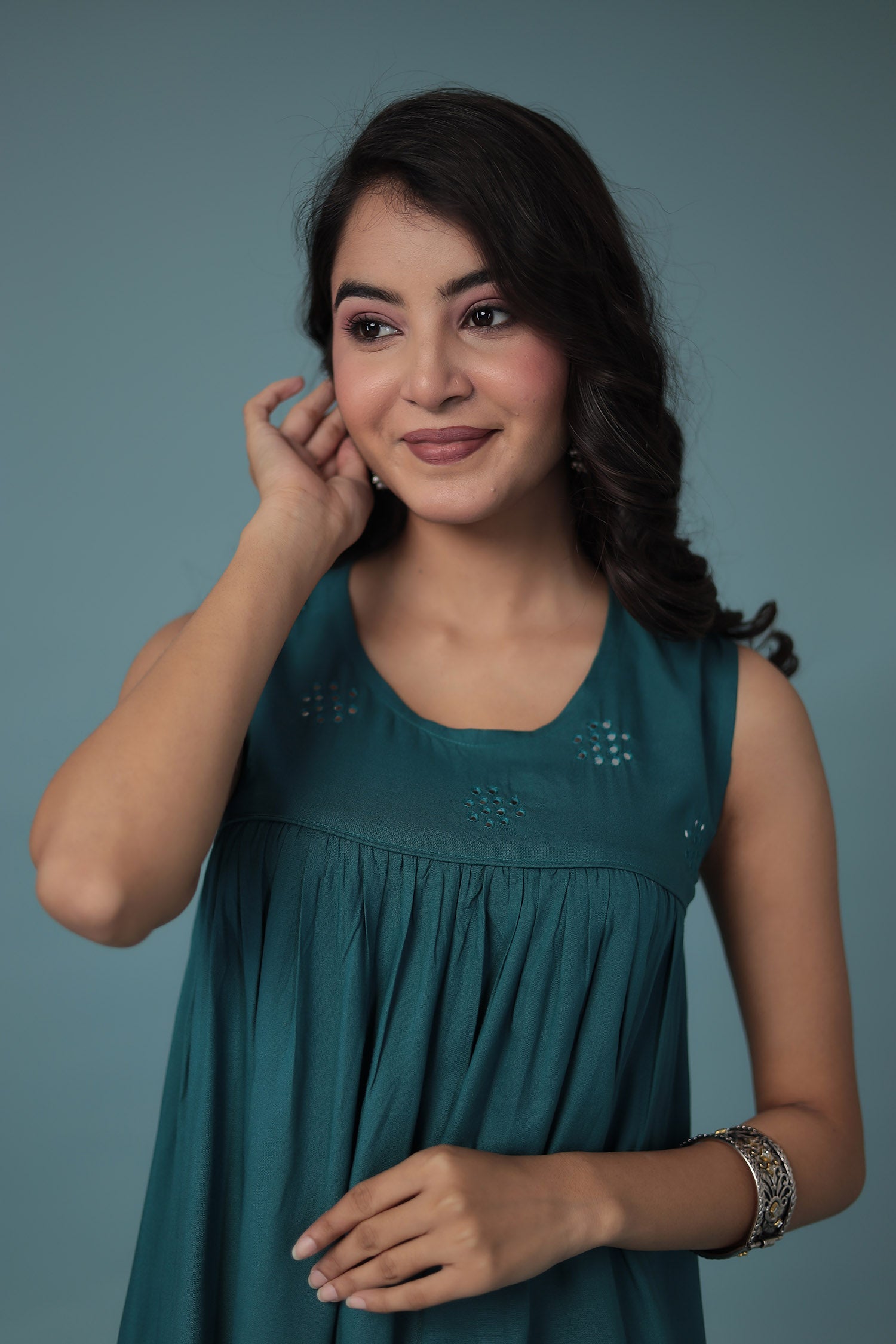 Cotton Kurta  with Embroidered work.