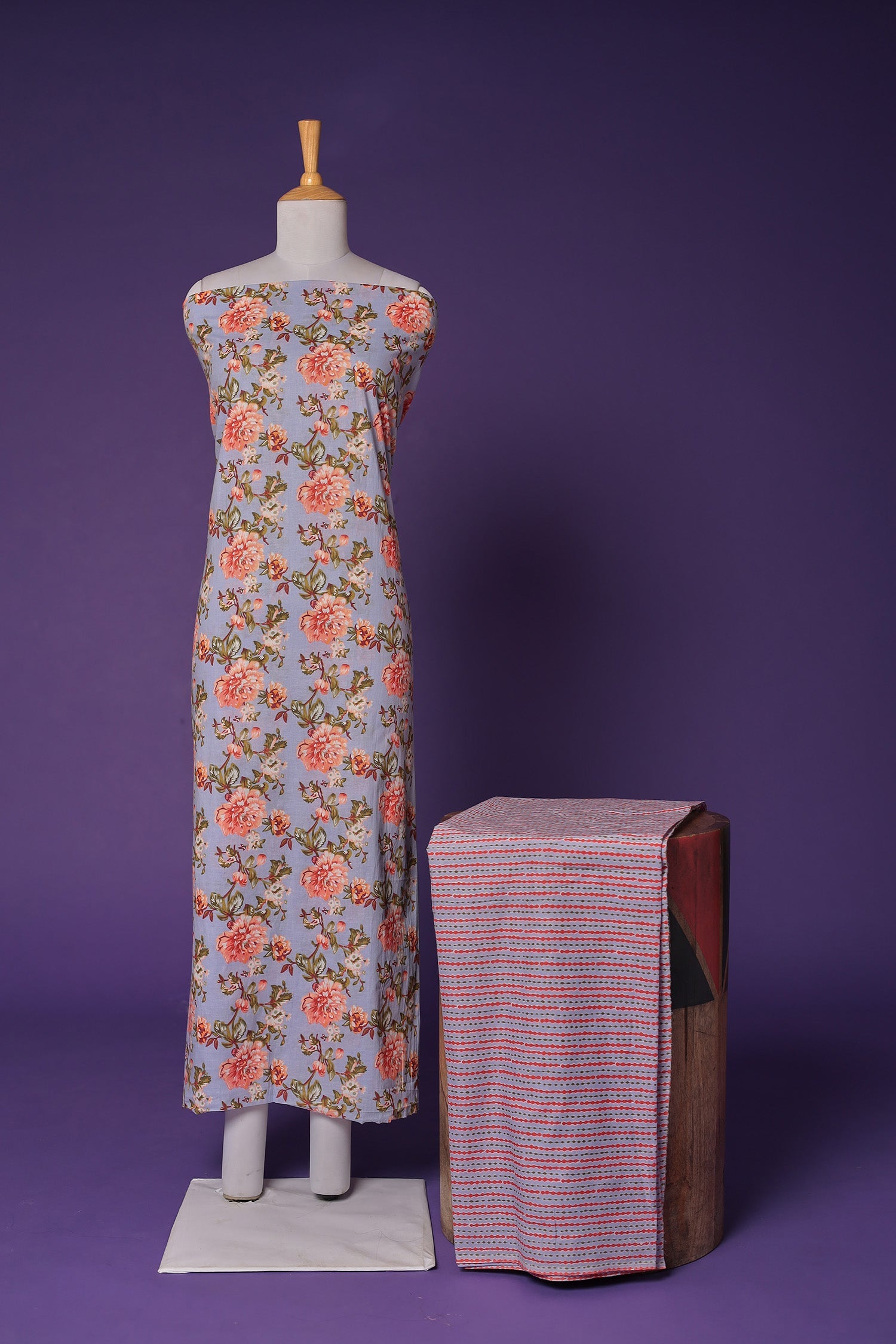 Printed Cotton Unstitched Suit