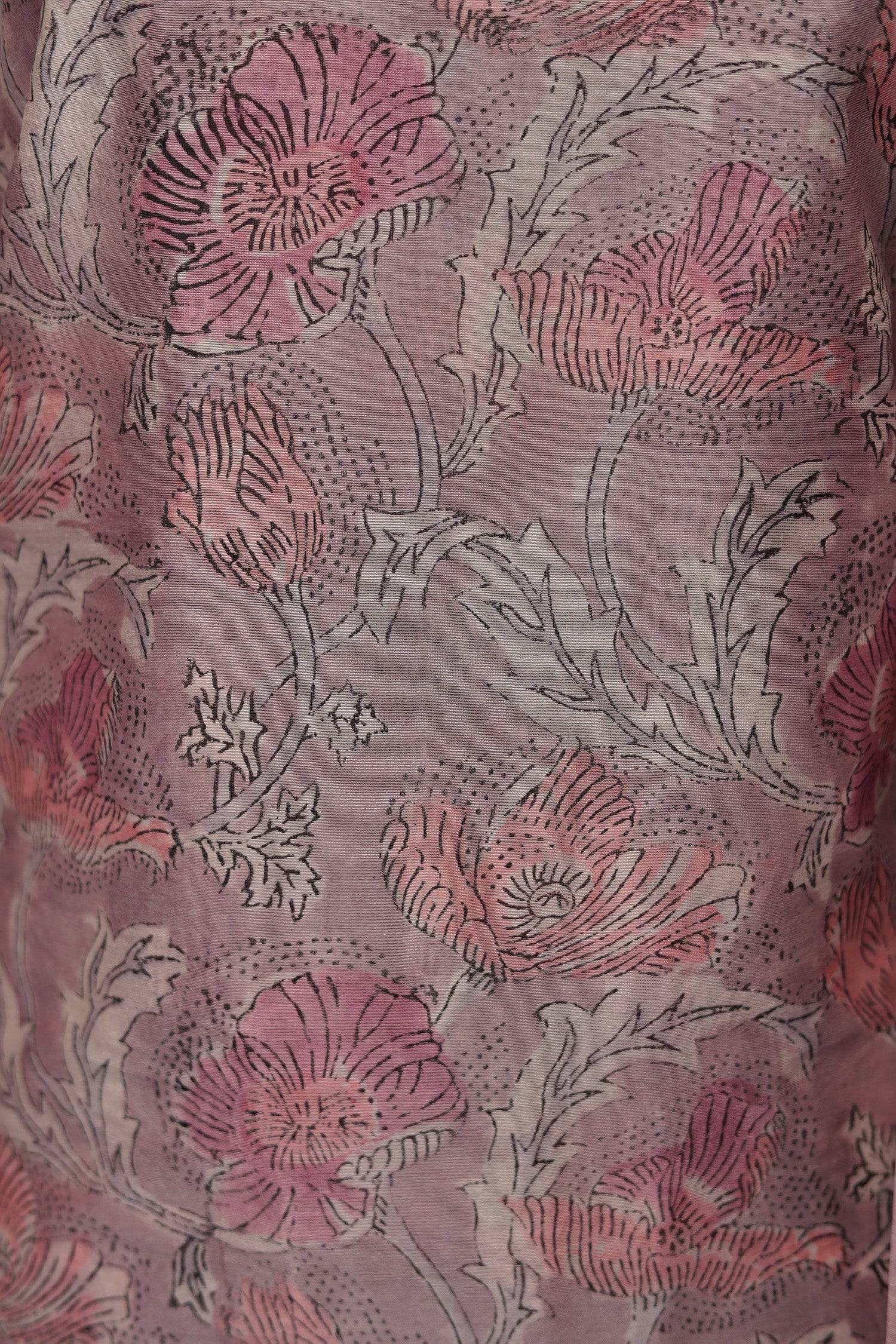 Printed Chanderi Unstitched Suit with Zari Border