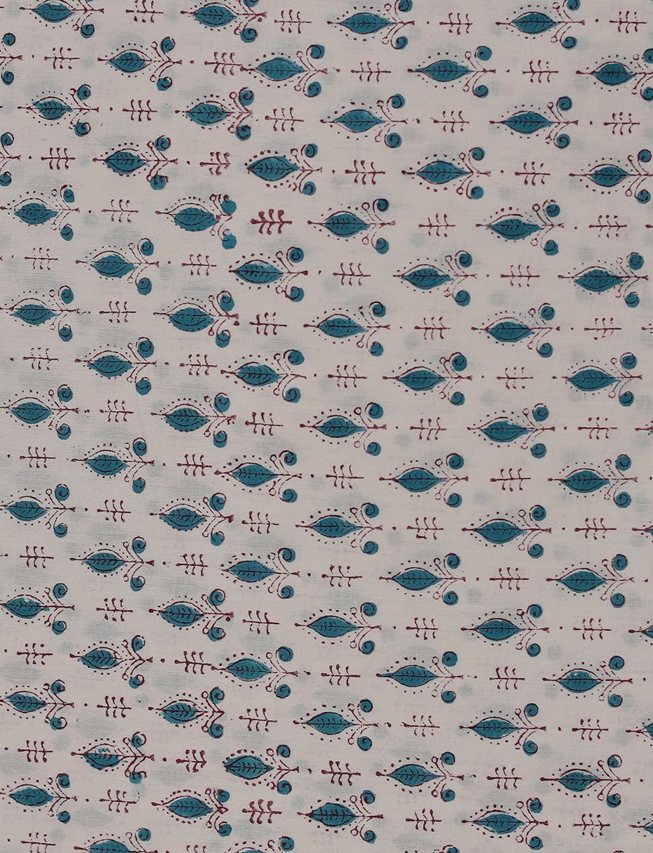 Printed Chanderi Unstitched Suit with Zari Border