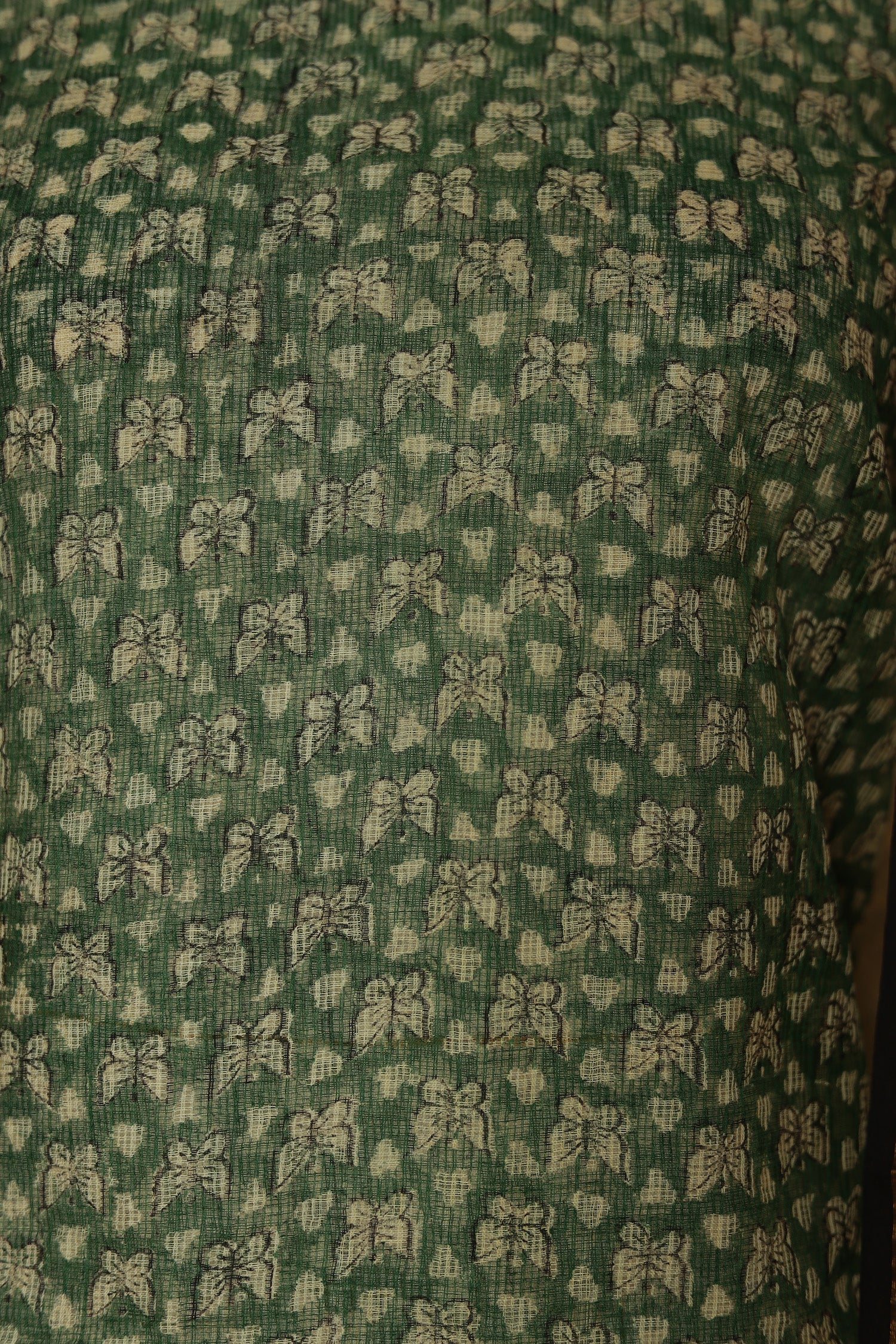 Printed Kota Doria Unstitched Suit