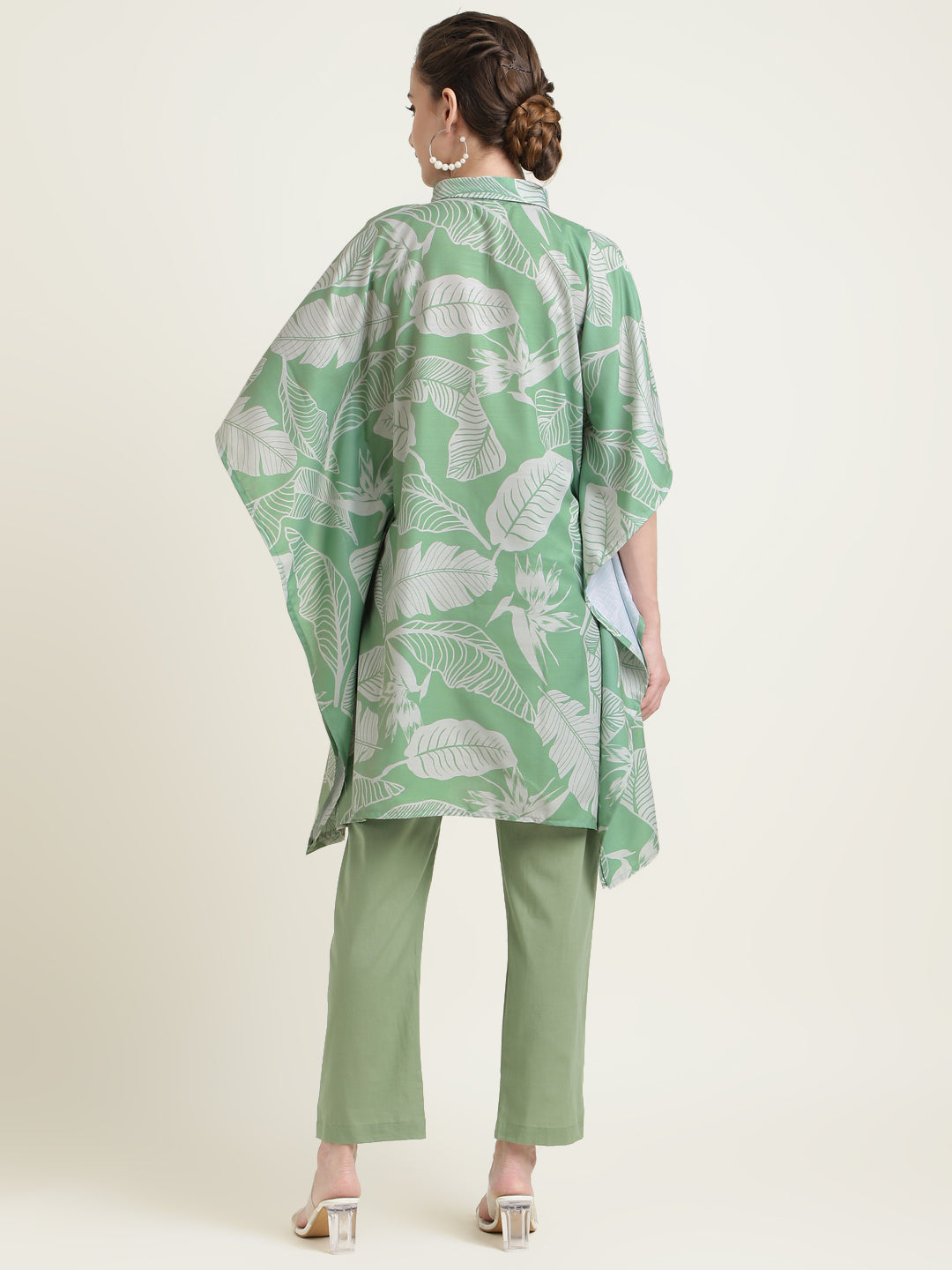 Printed Silk Blend Kaftan Set