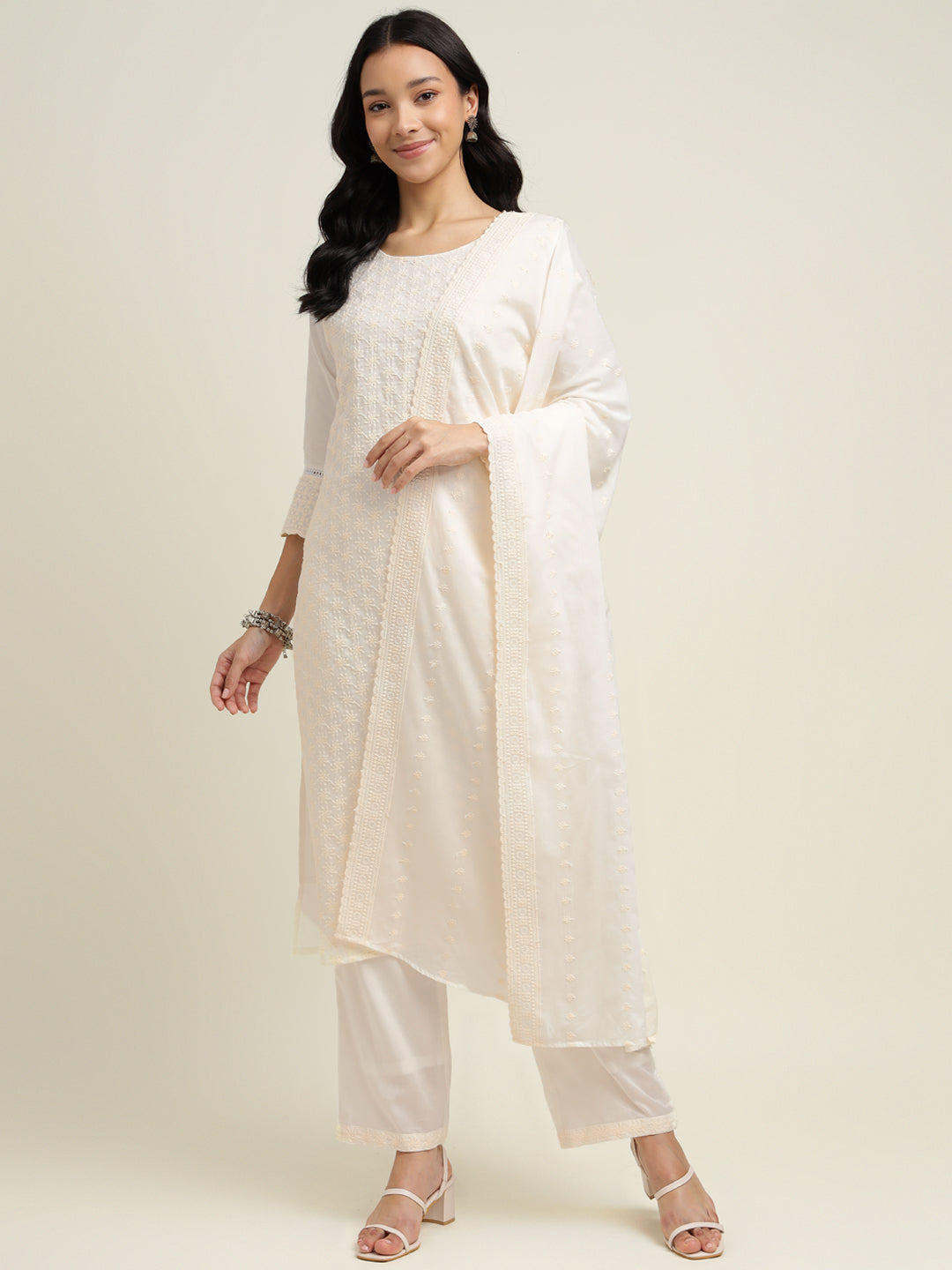 Pure Cotton Kurta Set with Embroidered work