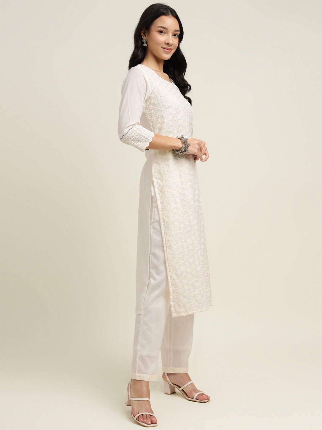 Pure Cotton Kurta Set with Embroidered work