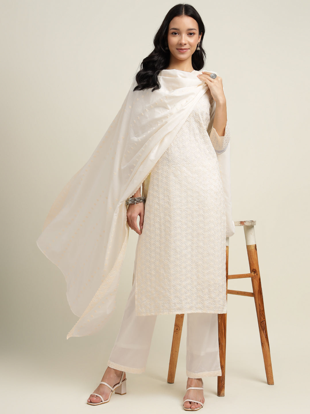 Pure Cotton Kurta Set with Embroidered work