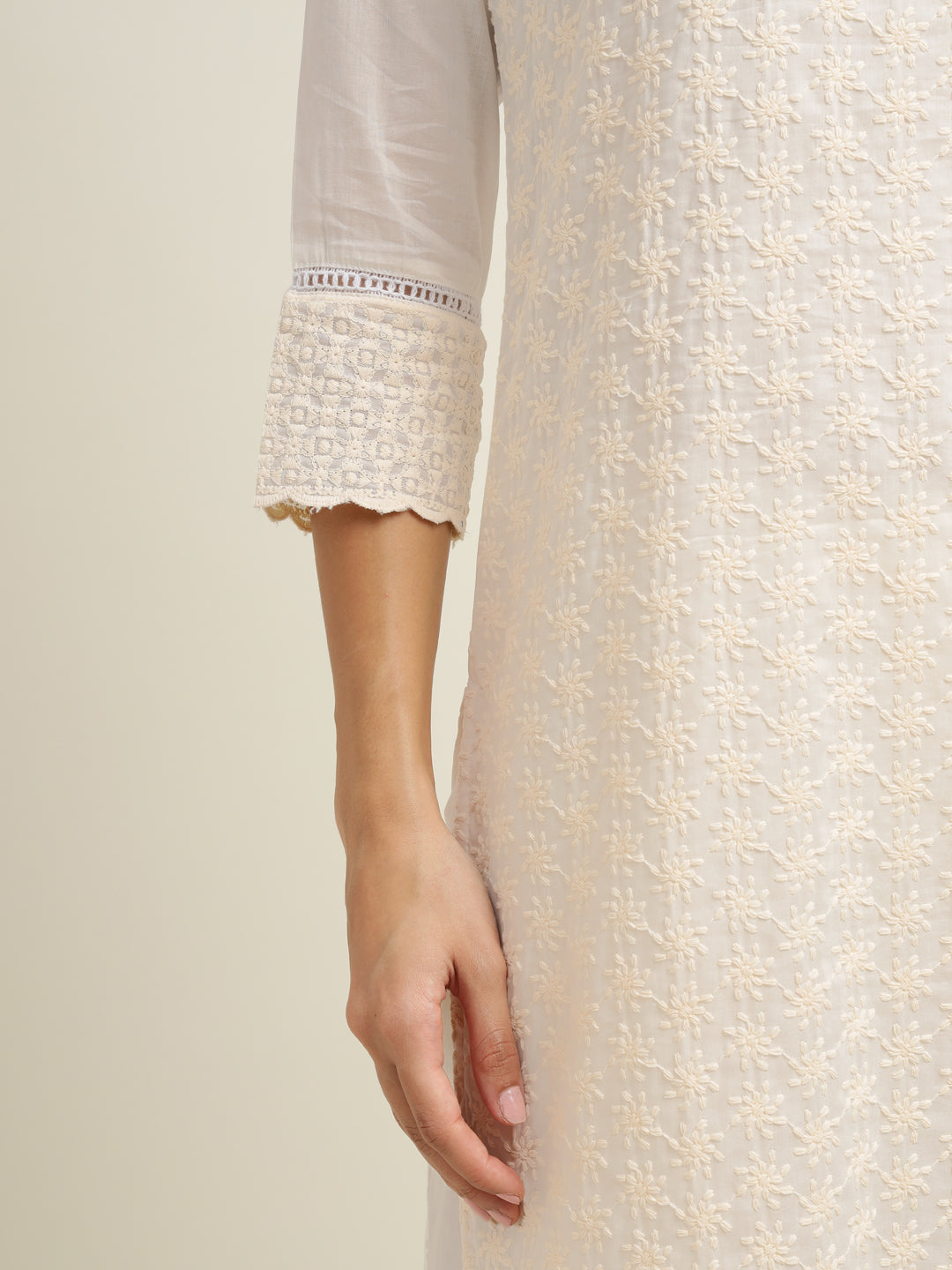 Pure Cotton Kurta Set with Embroidered work