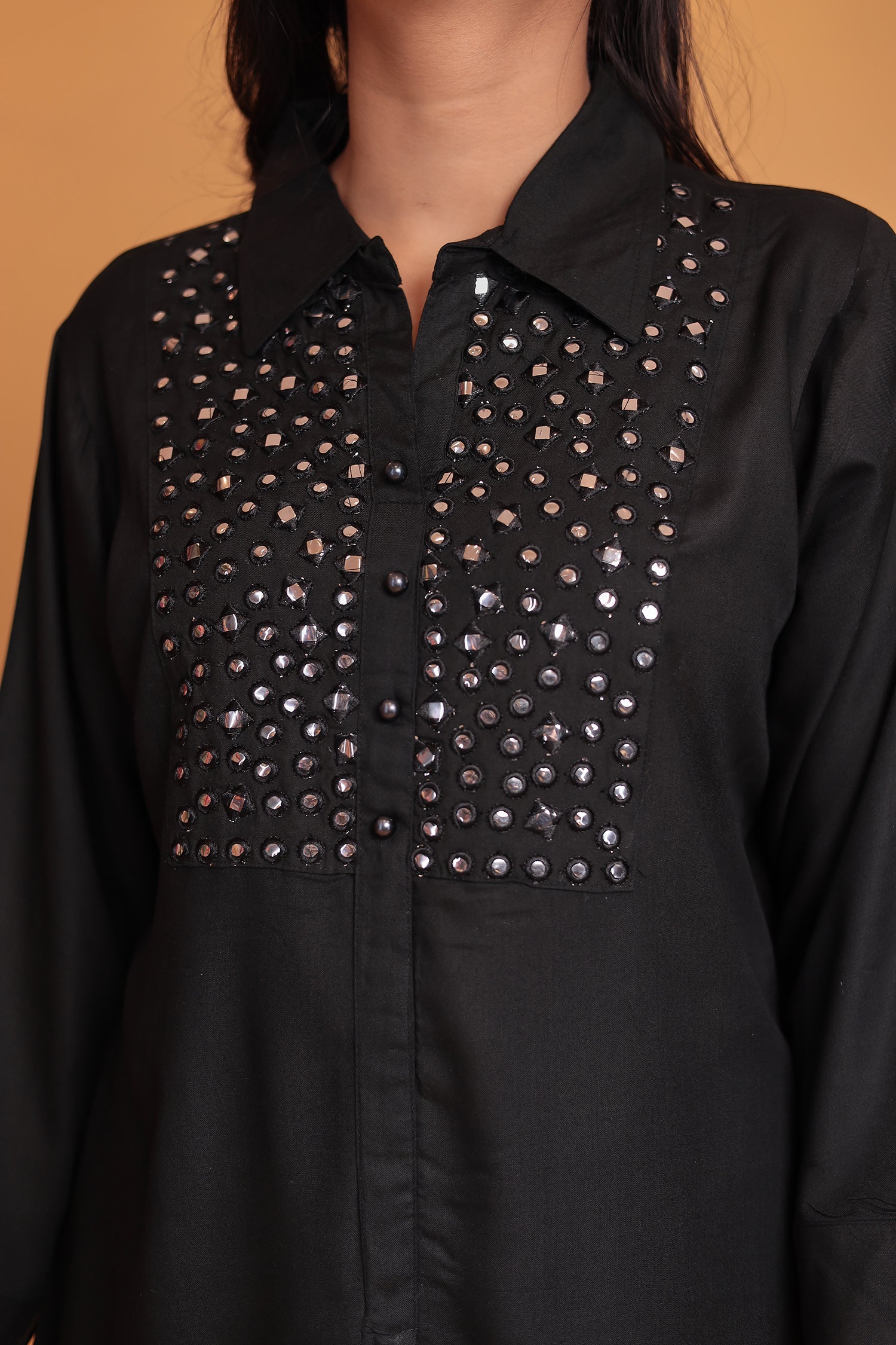 Silk Blend Co Ords Set with Foil work