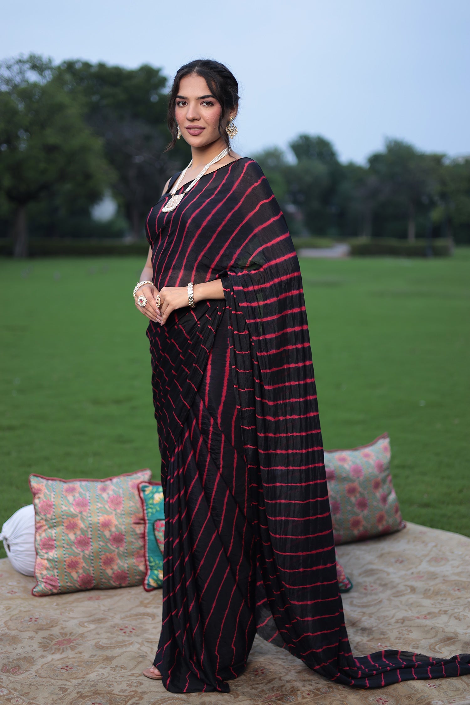 Leheriya Chiffon Saree
