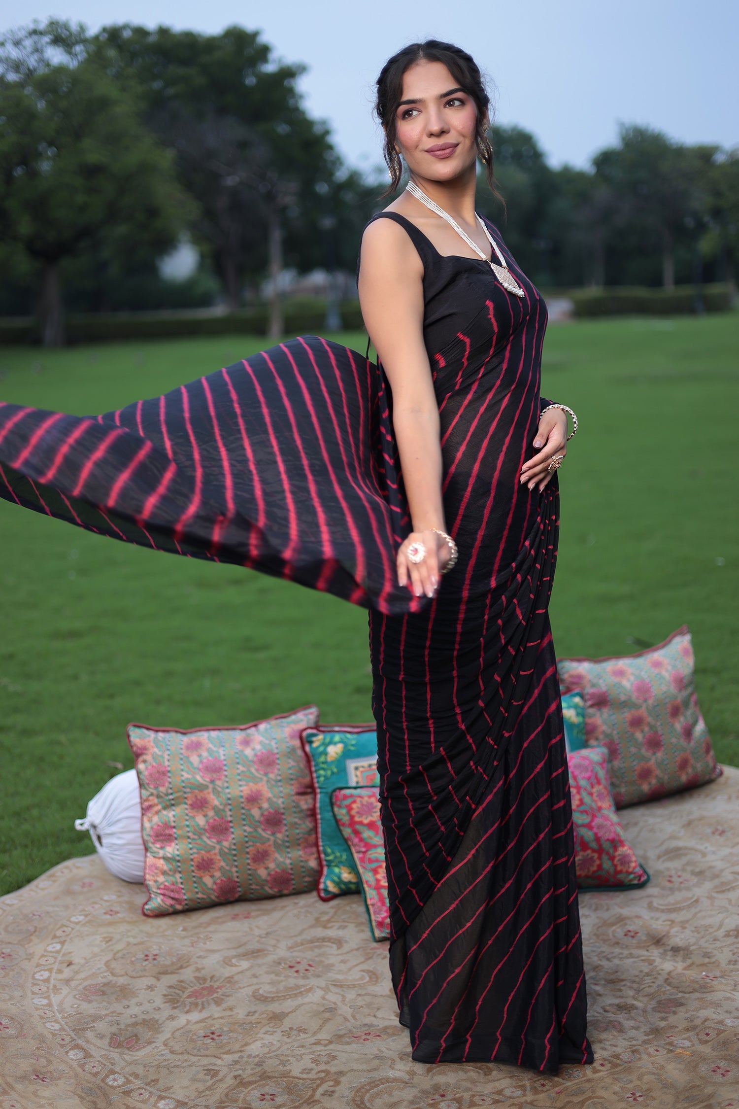 Leheriya Chiffon Saree