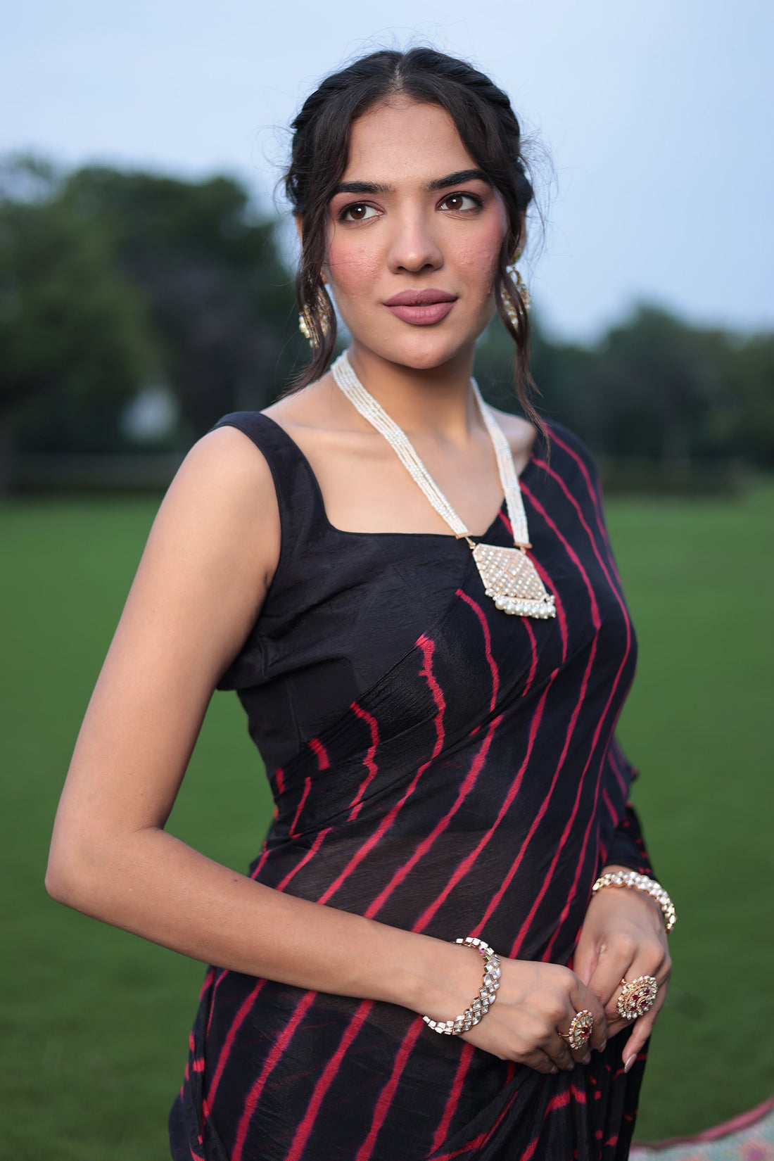Leheriya Chiffon Saree