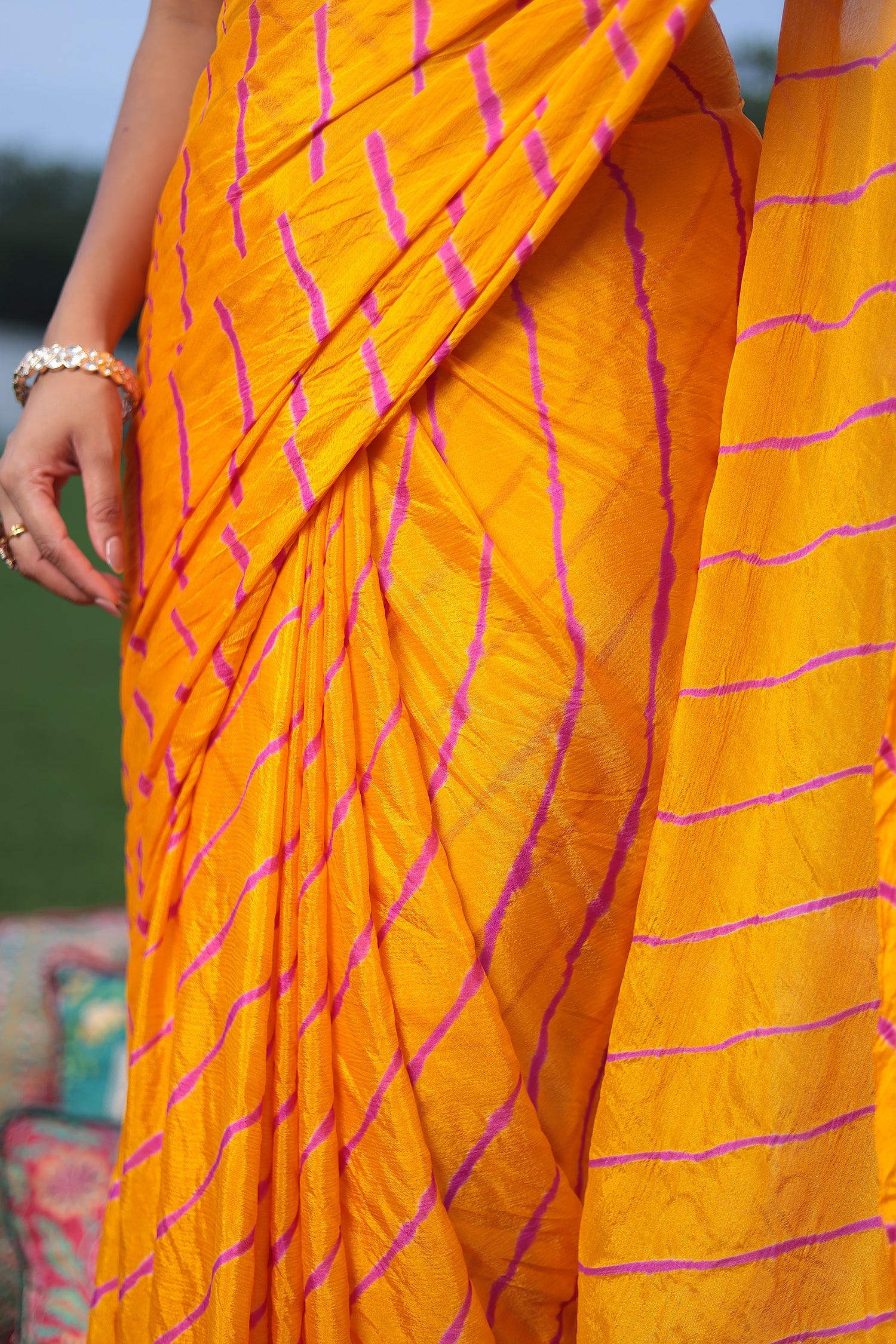 Leheriya Chiffon Saree
