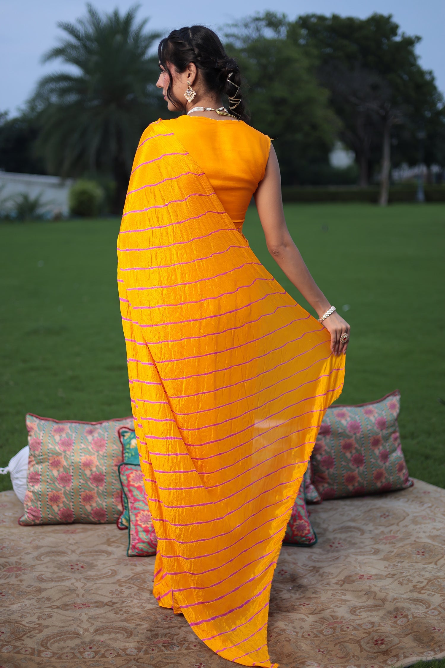 Leheriya Chiffon Saree