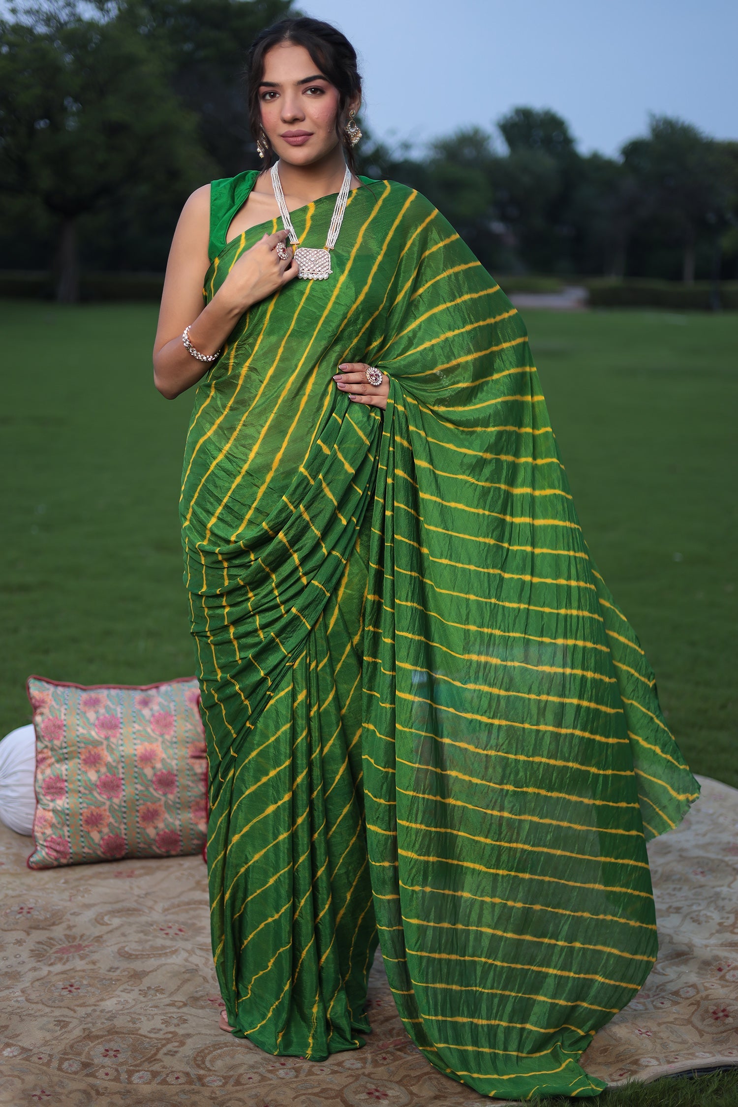 Leheriya Chiffon Saree