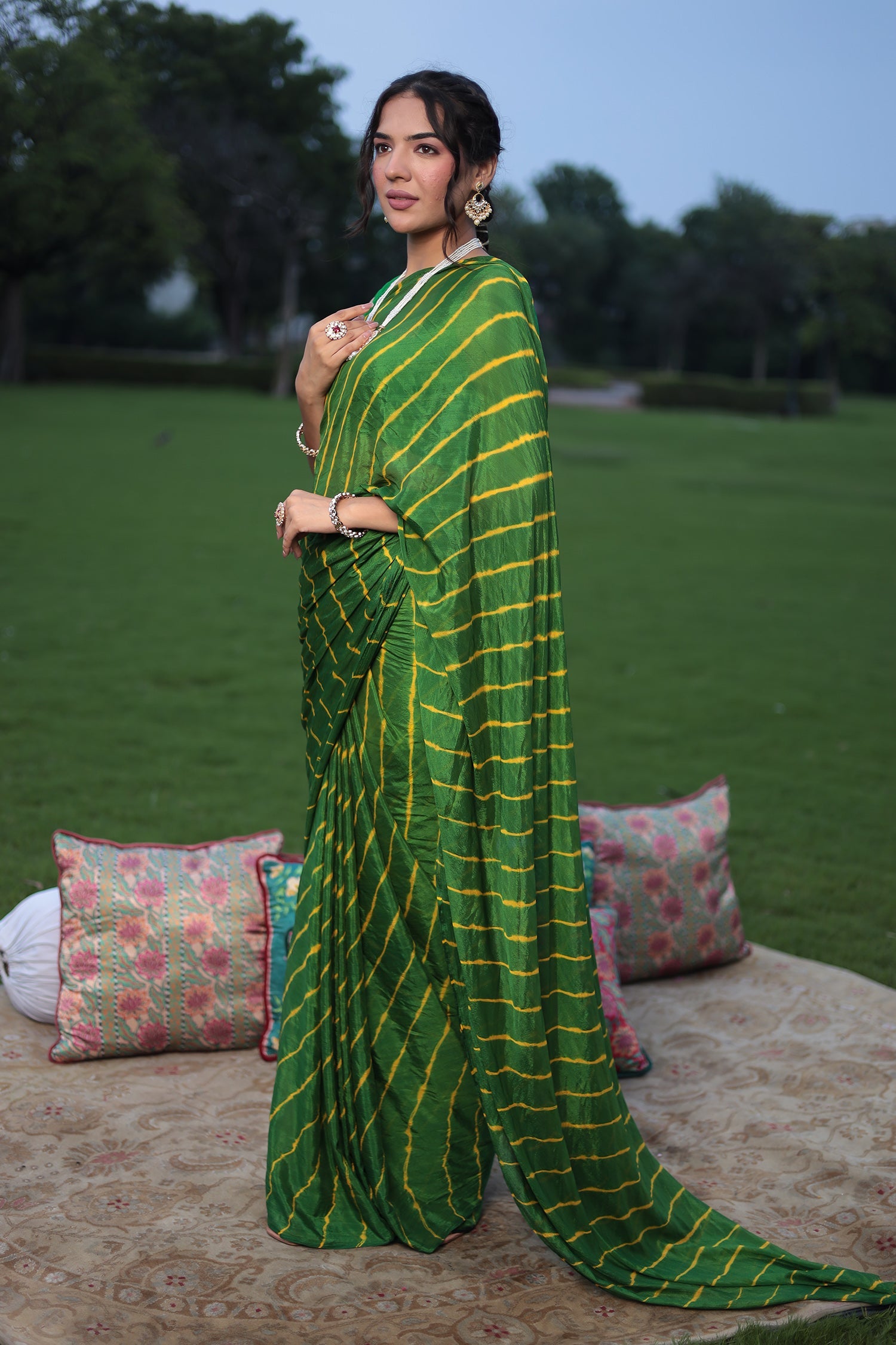 Leheriya Chiffon Saree