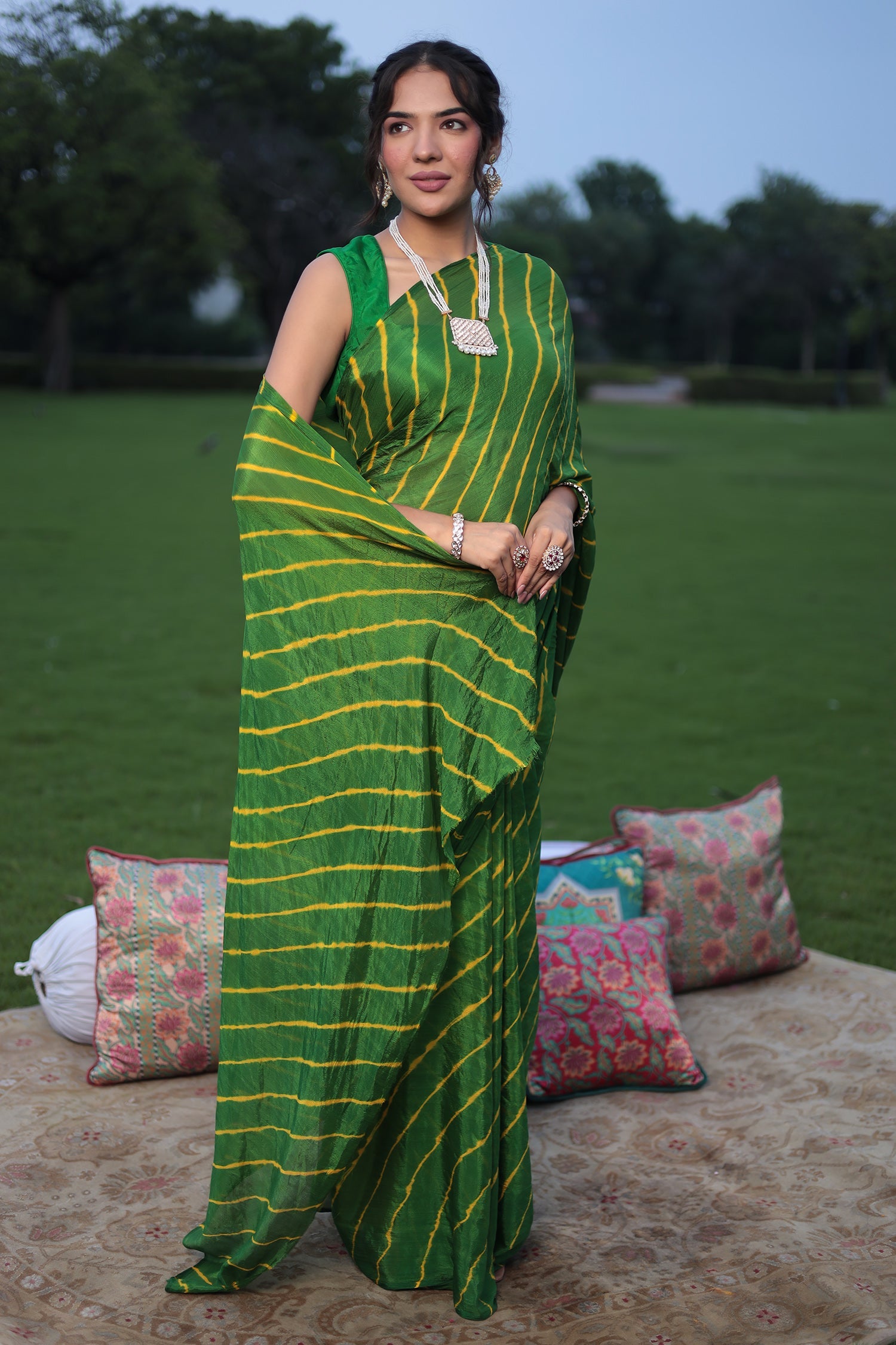 Leheriya Chiffon Saree