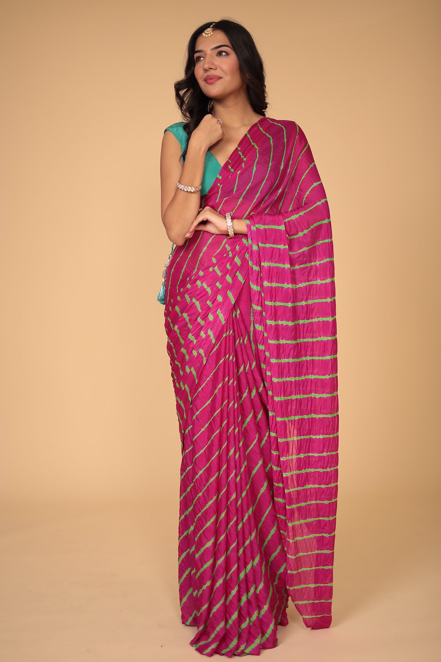 Leheriya Chiffon Saree