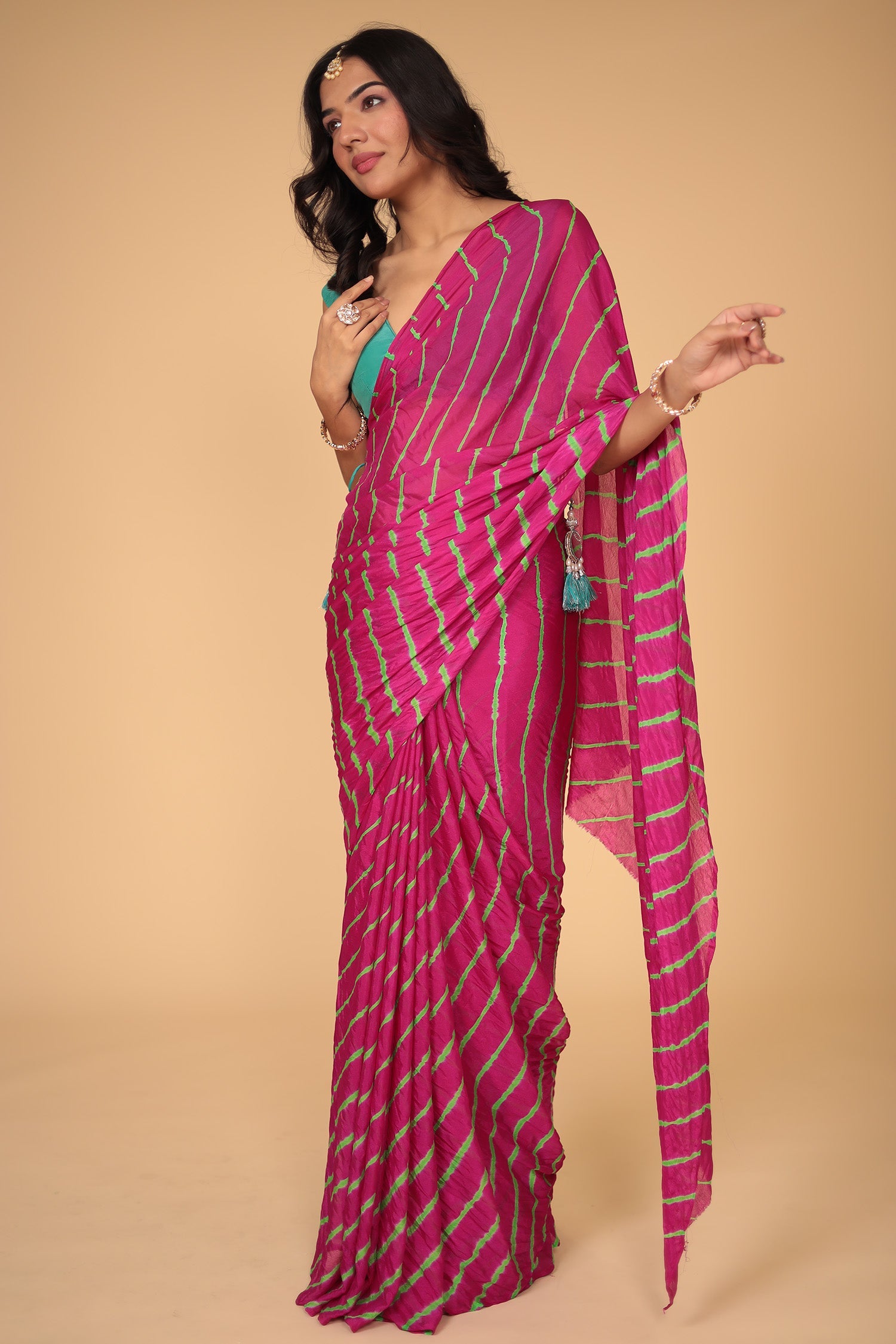 Leheriya Chiffon Saree