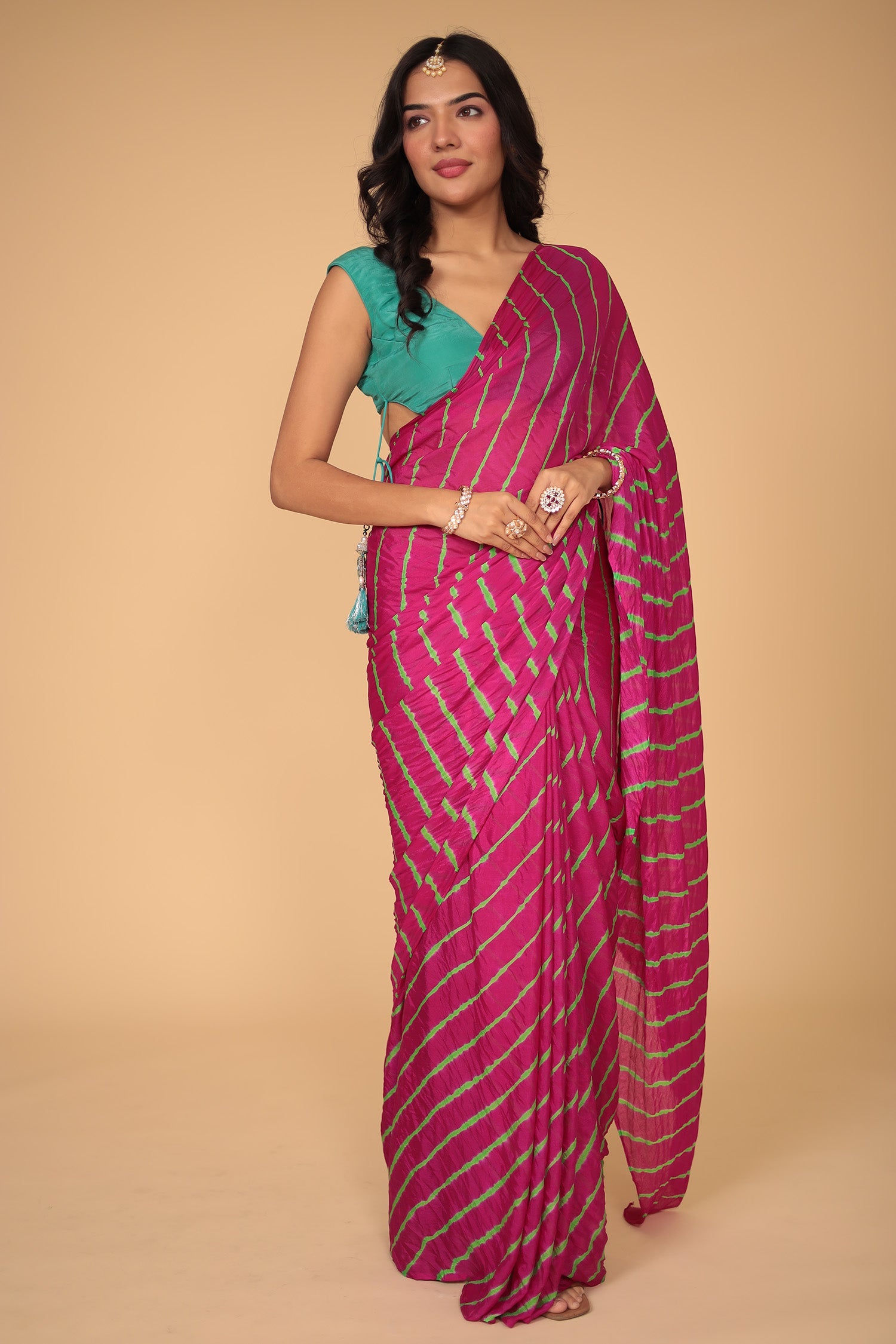 Leheriya Chiffon Saree