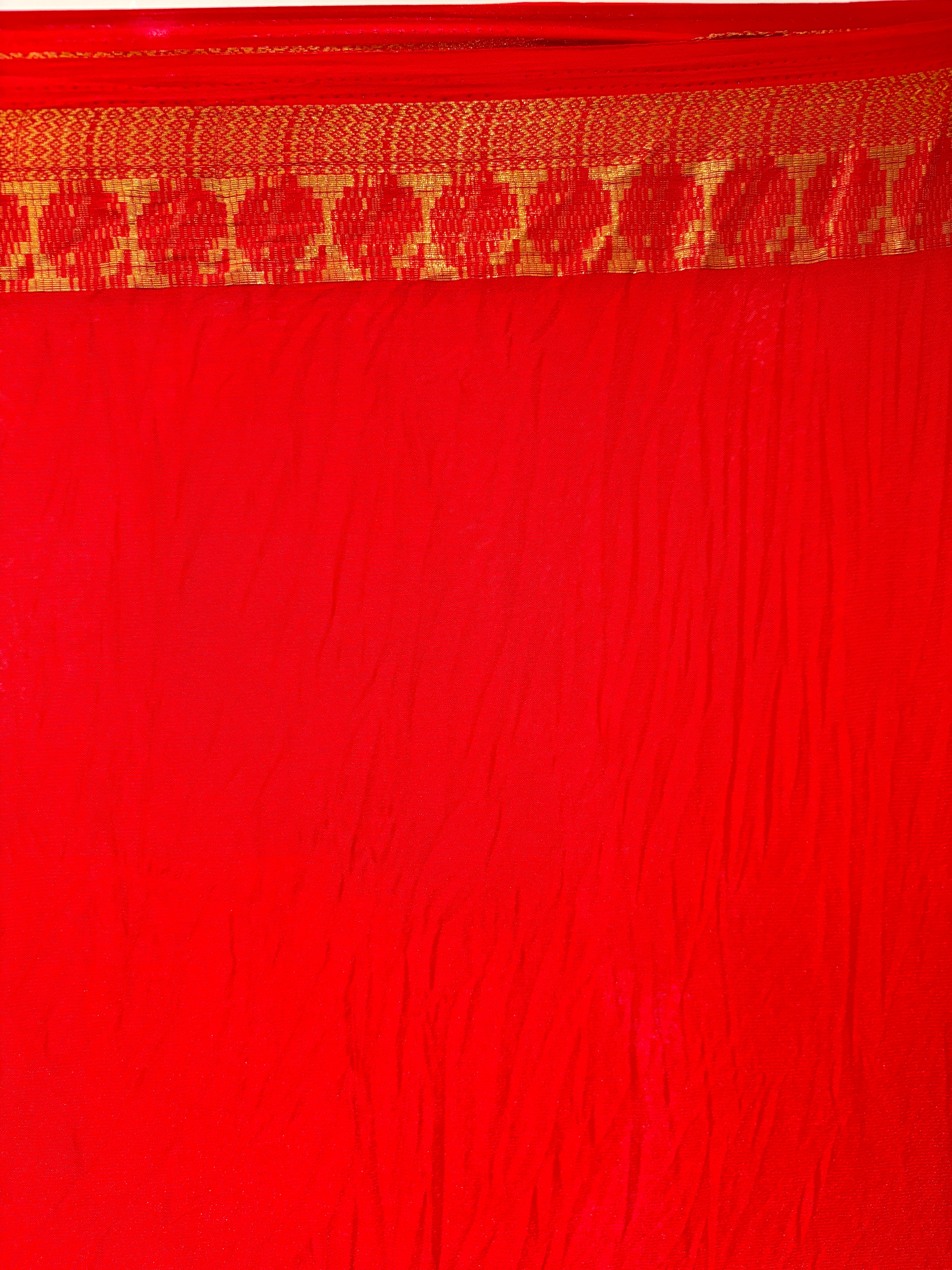 Leheriya Chiffon Saree with  Zari border