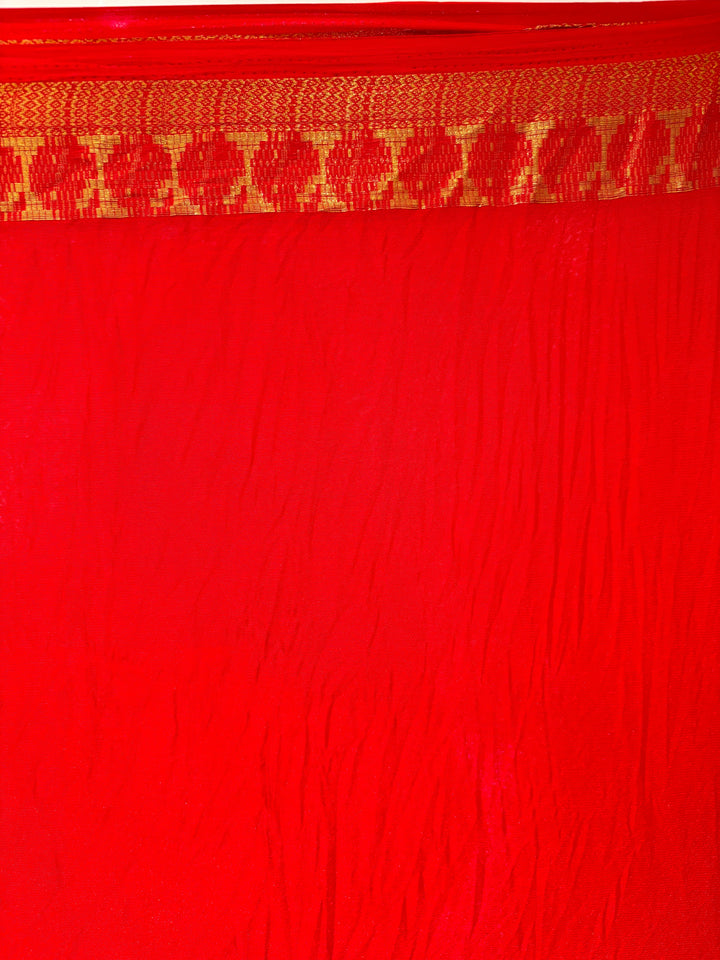 Leheriya Chiffon Saree with  Zari border