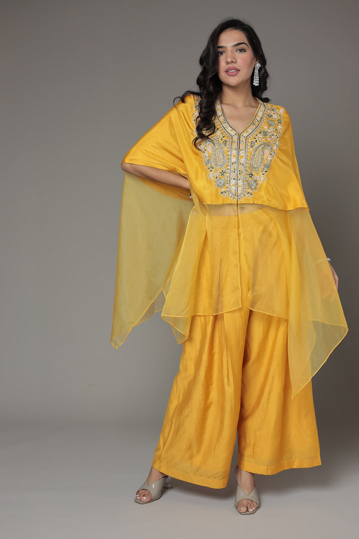 Thread Work Silk Suit Embellished with Zardozi work