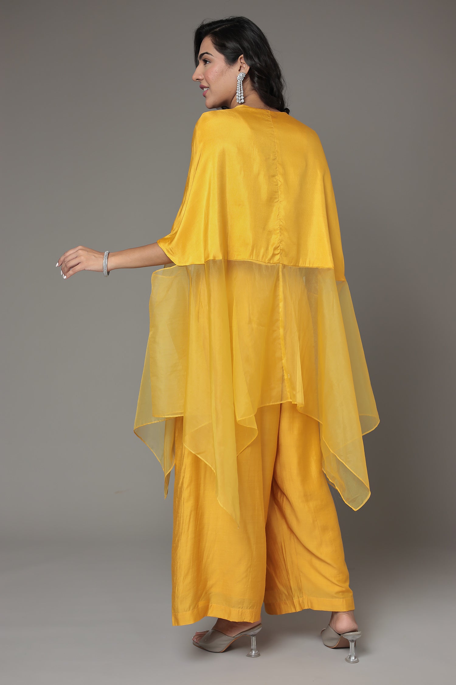 Thread Work Silk Suit Embellished with Zardozi work