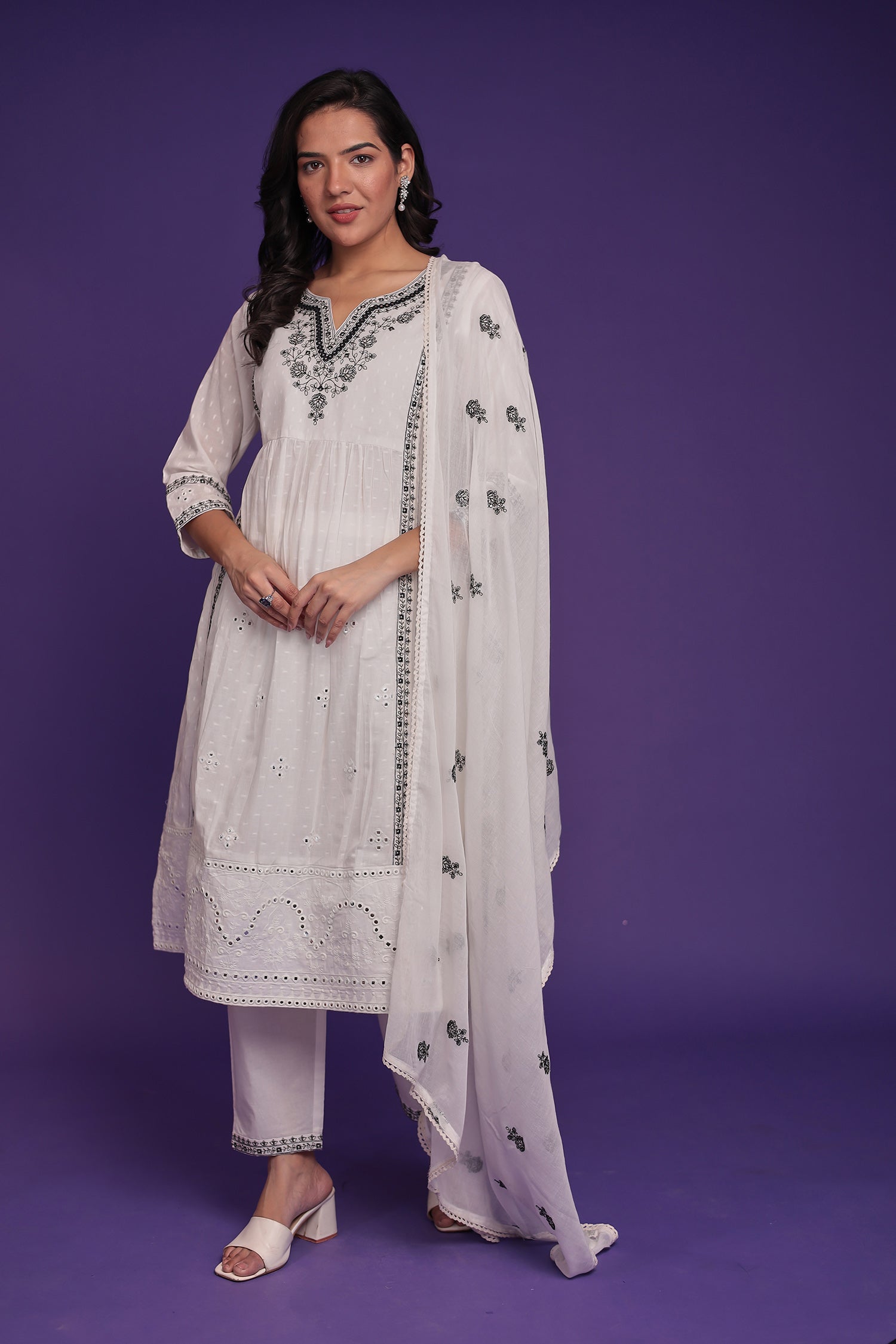 Pure Cotton Kurta Set Stitched with Thread work