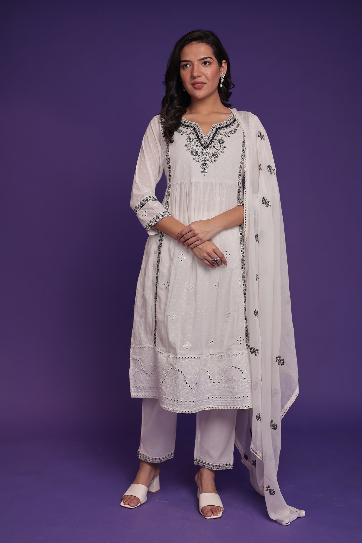 Pure Cotton Kurta Set Stitched with Thread work