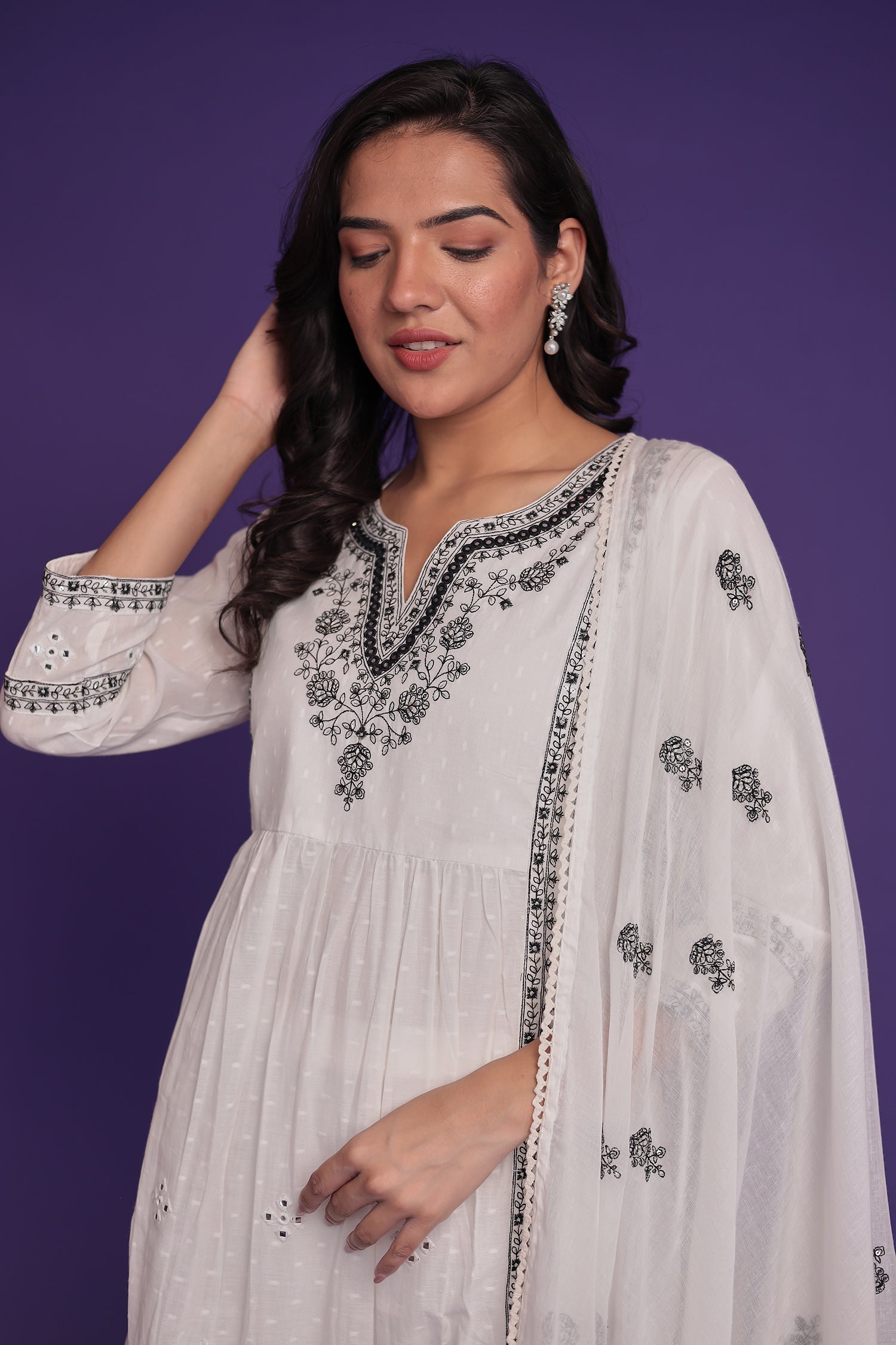 Pure Cotton Kurta Set Stitched with Thread work